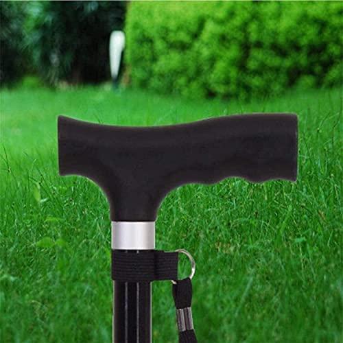 SilteD Canes Elderly Cane, Old Man Walking Stick Tapping Stick T Handle Baston Elder Stable Crutch Hiking Elderly and Arthritis Seniors Disabled, Black Walk for Elderly