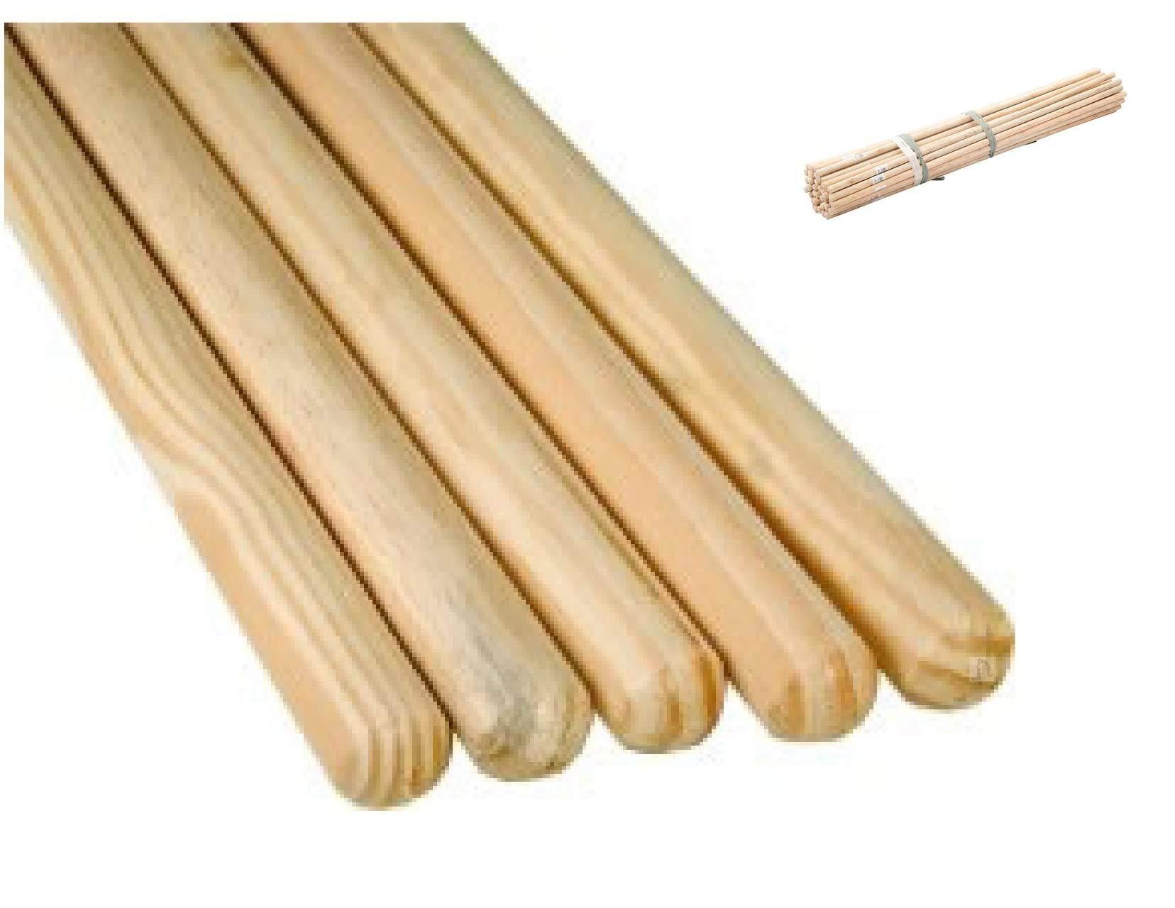 SmartHome 25 x wooden Broom Handles / Mop Stales 1.2 Metres X 23.5 mm Trade Pack