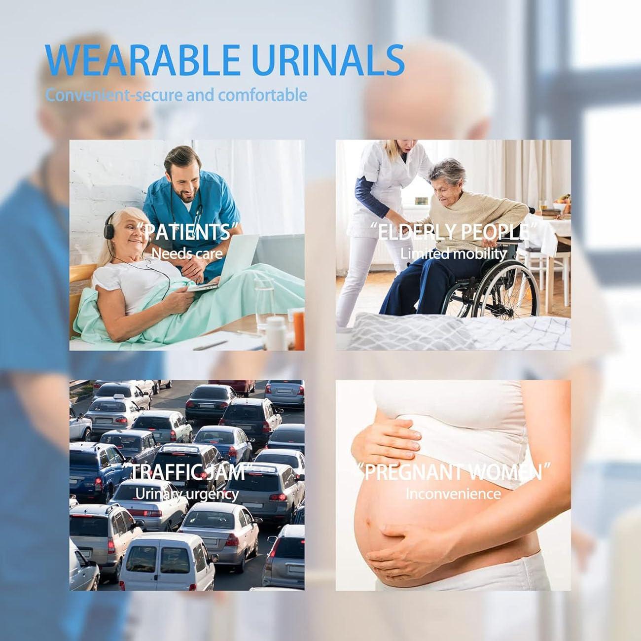 BEOTAY BEOTAY Wearable Urinal for Men,Professional Urine Collector for Men,1000Ml External Urinary Catheter for Male,Urine Collection Bag for Bedridden Patients,Latex Material