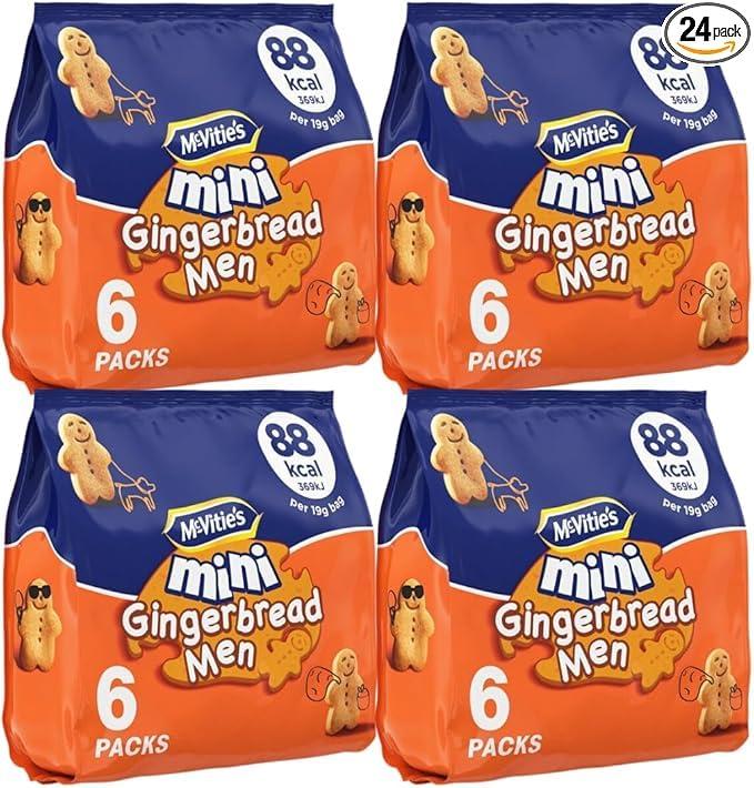 NAEM McVitie's Mini Gingerbread Men Biscuits Multipack, 6x19g (4 pack) | By NAEM