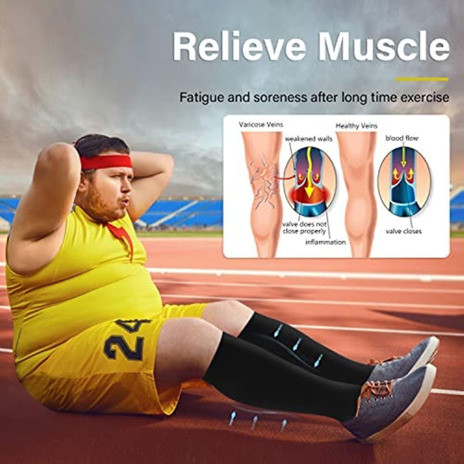 Cheeroyal Cheeroyal 1 Pack Plus Size Compression Socks for Women and Men, 20-30mmhg Extra Large Wide Calf Knee High Stockings for Circulation Support (7XL, black)