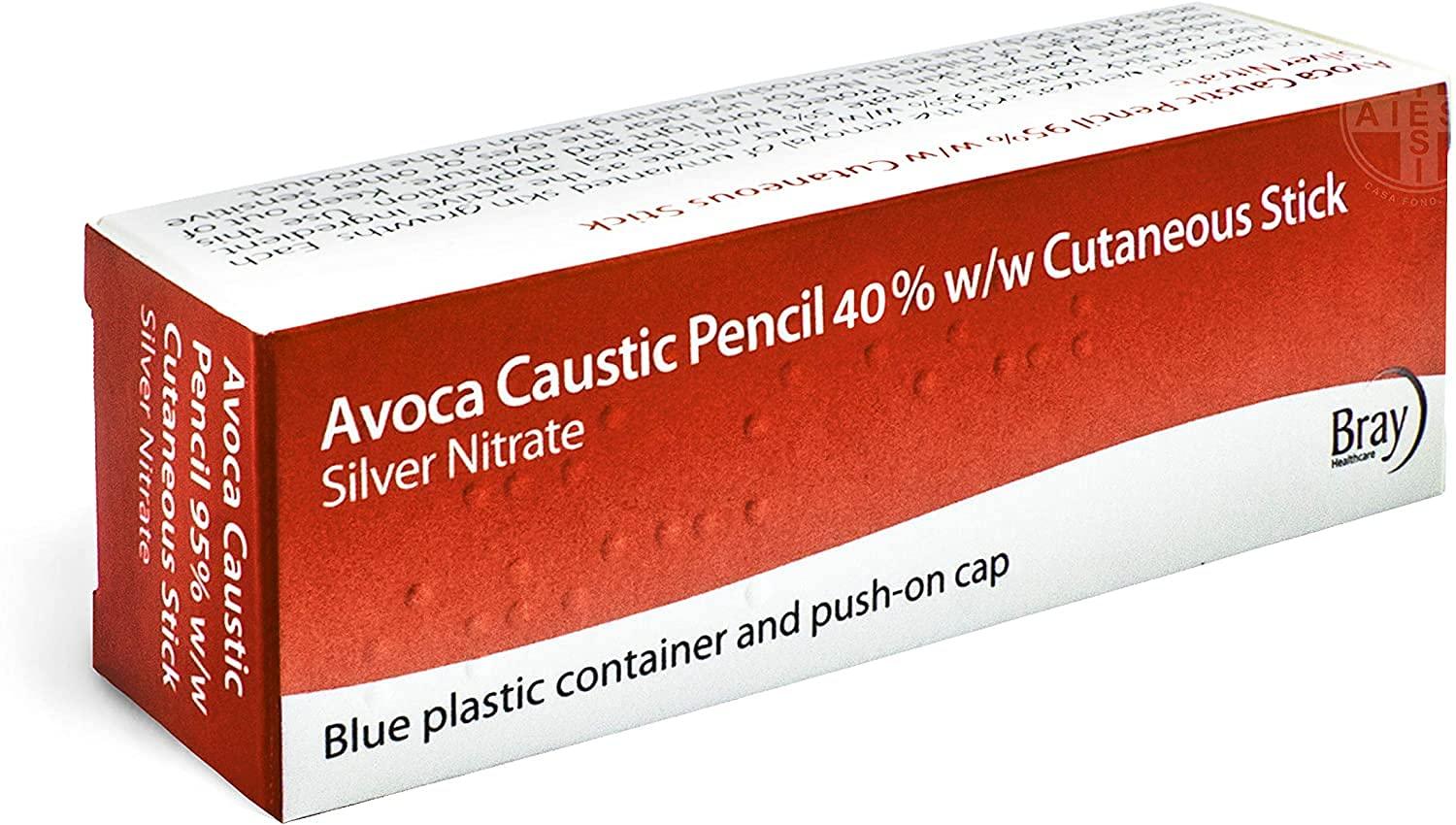 AIESI Avoca 40% Silver Caustic Pencil for Removal of Warts and Textiles 2 Pieces