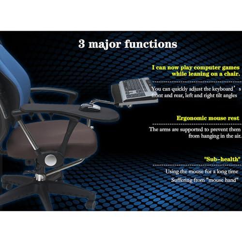 STMKB STMKB Chair Tray, 45CM Office Chair Mouse Tray and Keyboard Tray, Lift-type Handrest Design, Relieves Office Fatigue, Suitable for Lifting Gaming Chairs, Gaming, Office, and Leisure