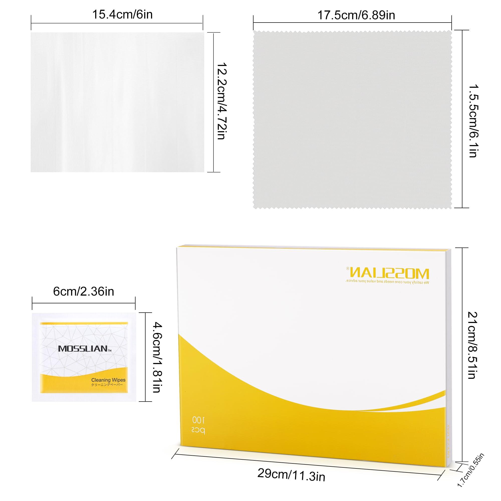 MOSSLIAN MOSSLIAN 100 Pack Hearing Aid Cleaning Wipes Individually Wrapped,Hearing Aid Wipes,Hearing Aid Cleaning Kits,Hearing Aid Accessories,Cleaning Wipes for Screen,Glasses,Phone