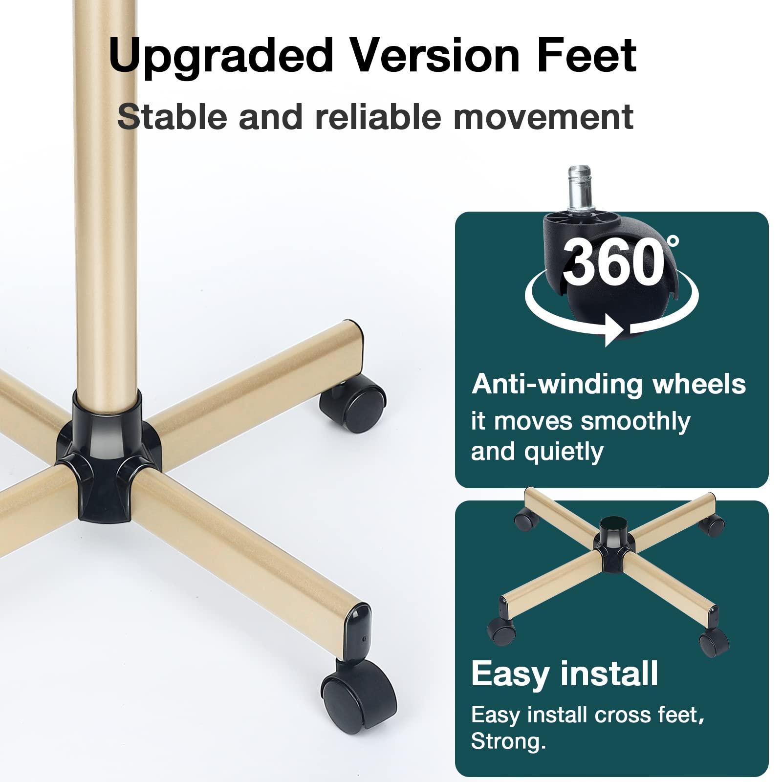 Findabetter Salon Tray, Champagne Gold Salon Tray, Salon Tray Cart with Adjustable Height, Salon Tray on Wheels, Ideal Use As Tattoo Tray&Deantal Tray, No-Rusting