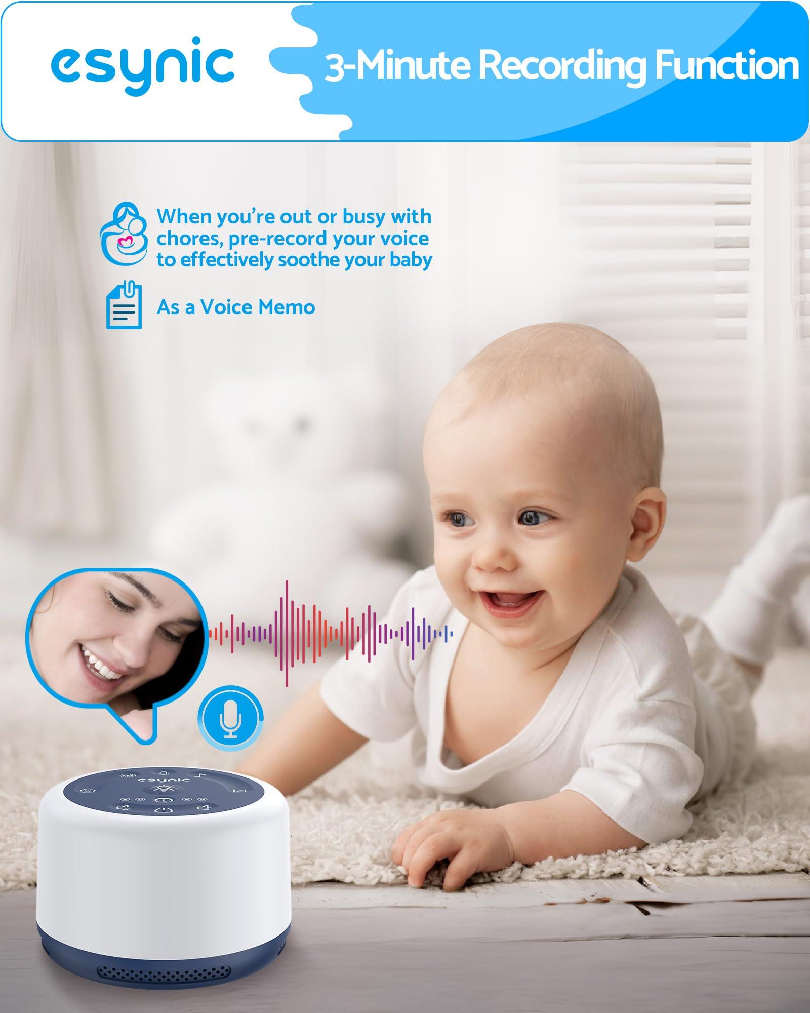eSynic eSynic Upgraded Version White Noise Machine for Baby Rechargeable Sleep Sound Machine Support 7 Night Lights/30 Sounds/Recording Function/Backlit Buttons/Bluetooth/for Deep Restful Sleep