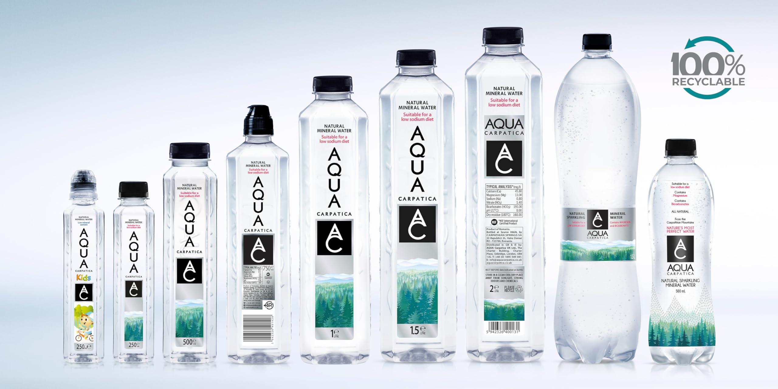 Aqua Carpatica AQUA Carpatica 250ml x 24 Pure Natural Still Mineral Water - 24-Pack Bottled Water, Virtually Nitrate Free, Low Sodium, Naturally Alkaline, Natural Electrolytes, Premium Multipack 100% Recyclable
