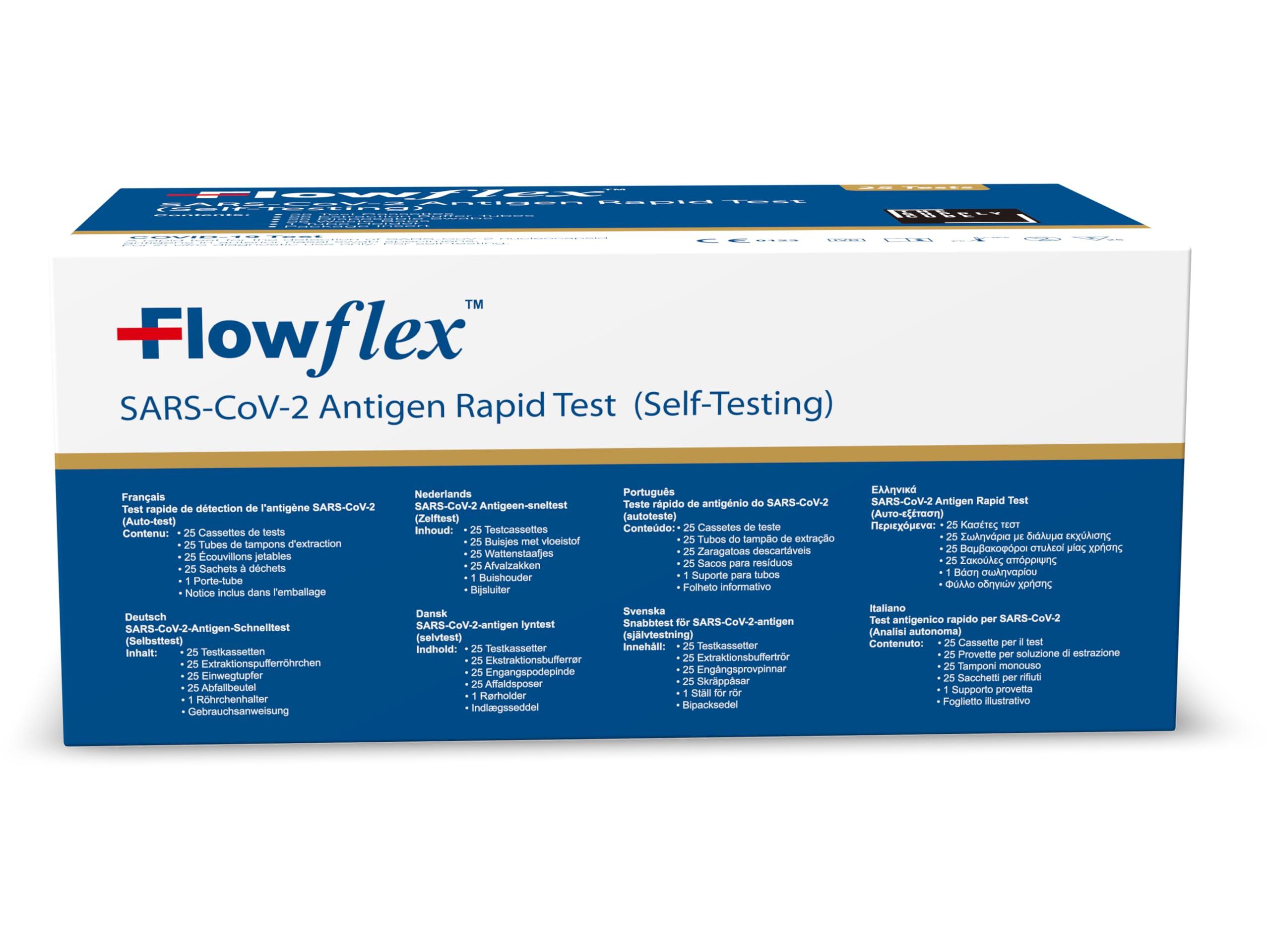 The Supply Cube Flowflex COVID-19 Rapid Test Kit - Easy to Use Self Testing Antigen Covid Test Kit - One Step Test for Sars-CoV-2 - Quick Covid Test at Home - Covid Lateral Flow Test Kit (Not for Travel) - 25 Packs