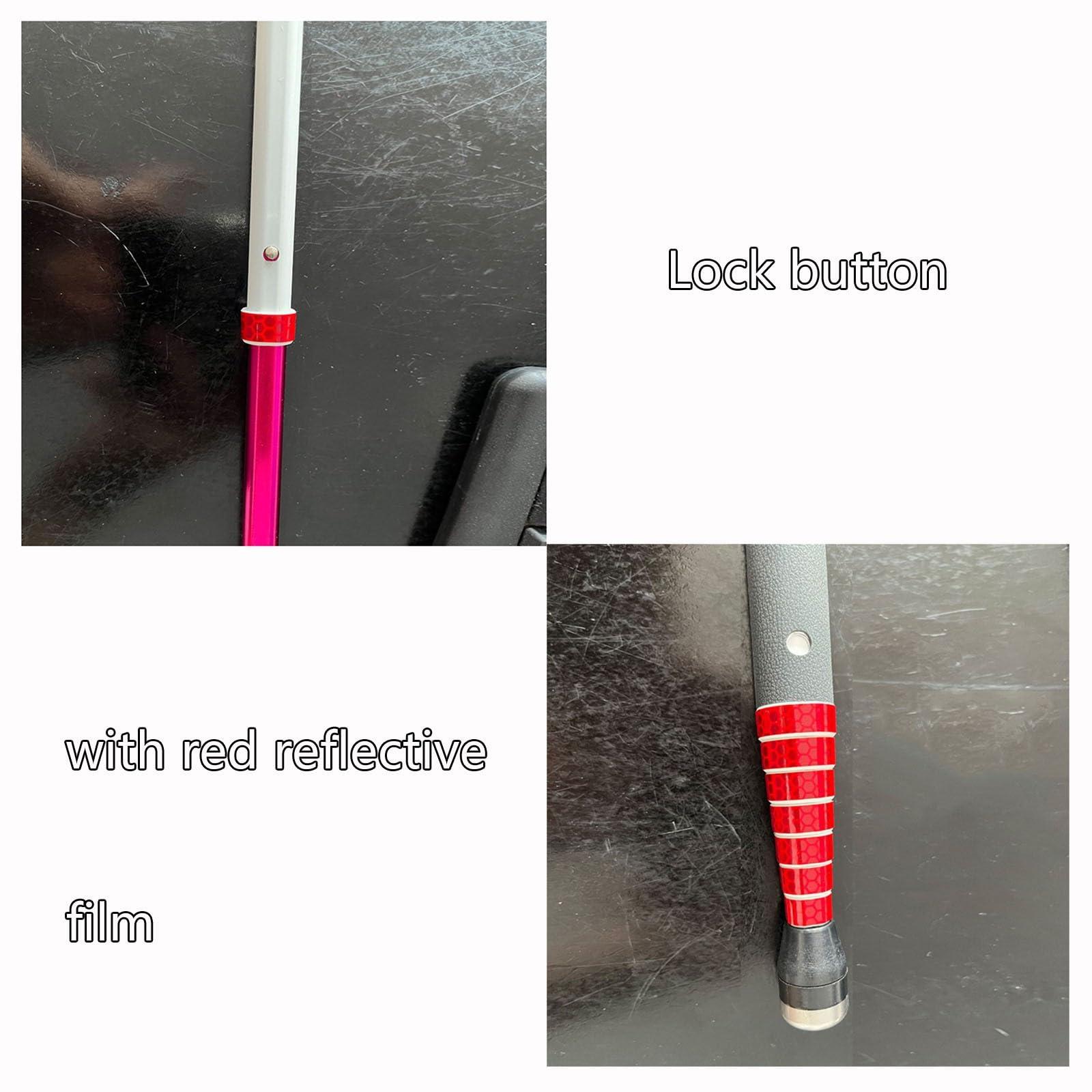 Fenghai Fenghai Reflective Folding Cane - Titanium Alloy Can Be Telescopically Folded with Blind Cane and Visually Impaired Products - with Roller head(A,118cm(46in))