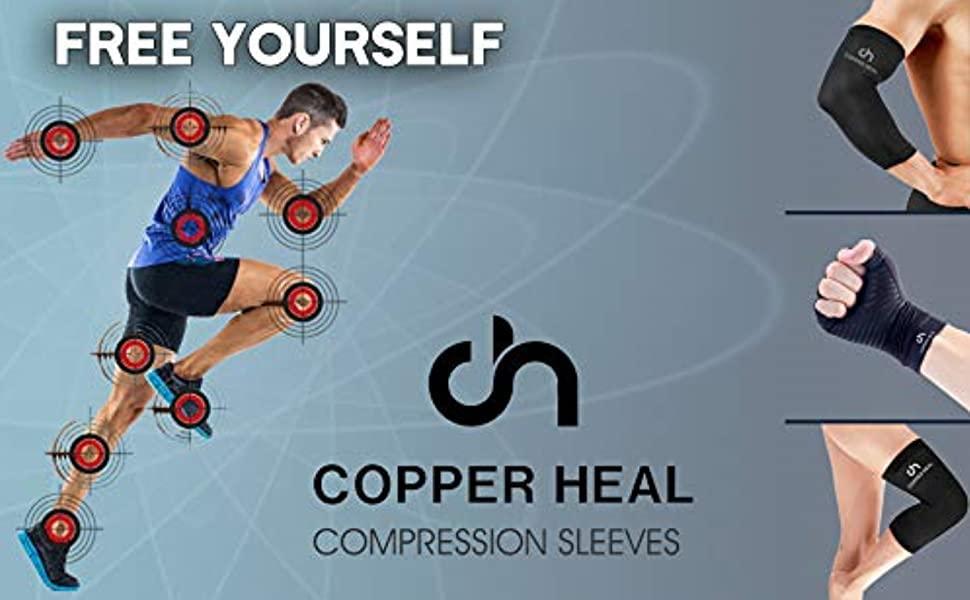 COPPER HEAL COPPER HEAL Arthritis Compression FULL Hand Gloves - Best Copper Glove for Rheumatoid Arthritis, Carpal Tunnel, RSI Osteoarthritis & Tendonitis Full Hand Fingers
