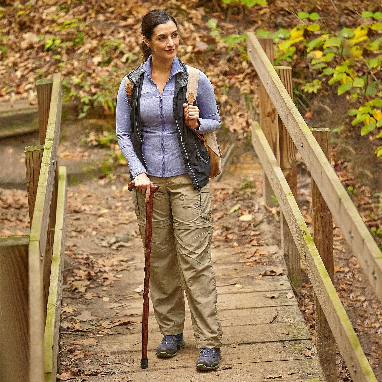 Brazos Brazos Twisted Oak Handcrafted Wood Derby Cane, Made in USA, 34 Inches, Red by Brazos Walking Sticks