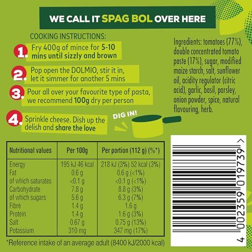 Dolmio Dolmio Bolognese Smooth Tomato Pasta Sauce Jar, Bulk Multipack 6 x 450g