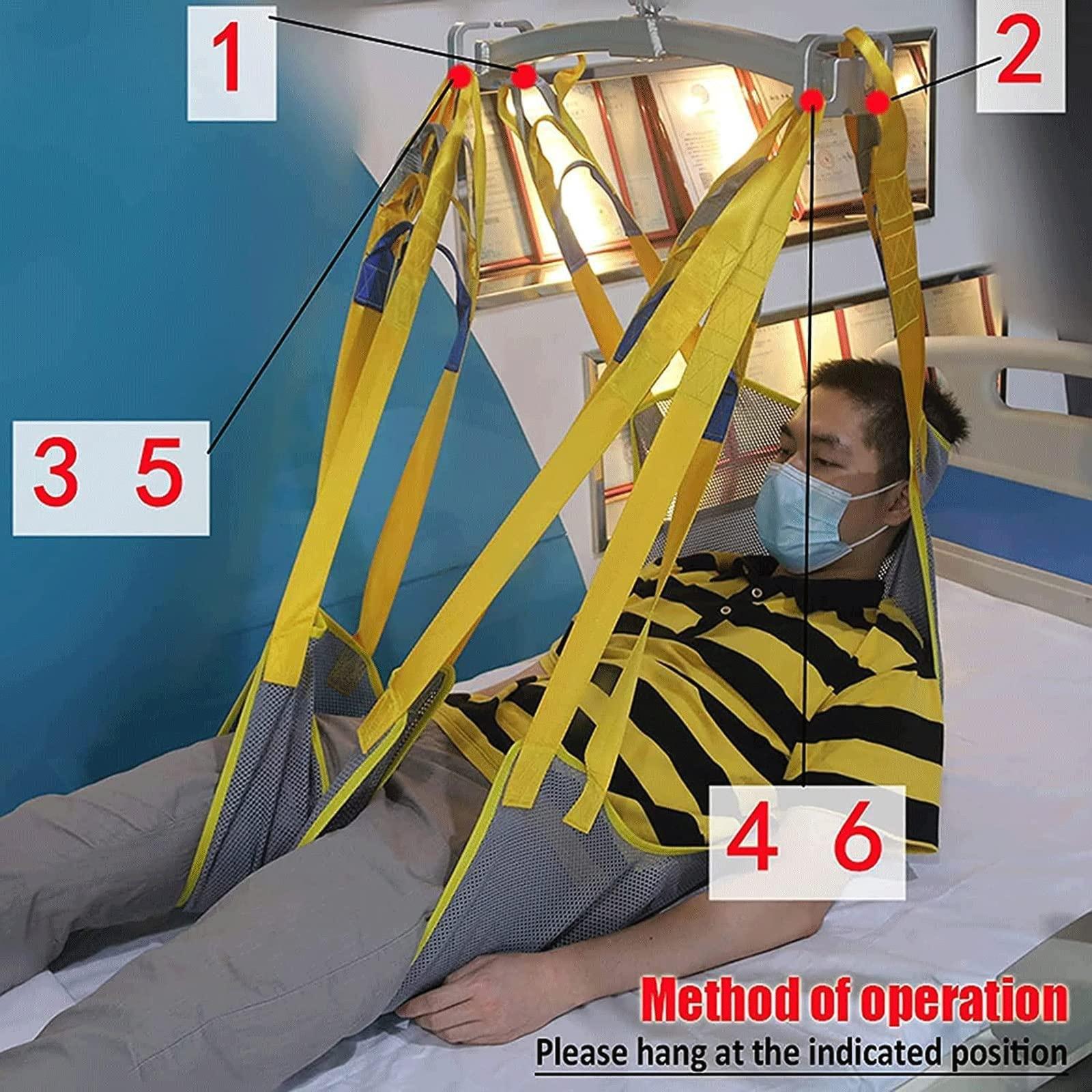 CQLXZ Toileting Patient Lift Sling With Head Support, Universal Mesh Bath Patient Lifting Hoist Sling Divided Leg Shower Sling For Hospitals Homes And Nursing Homes (Size : M)