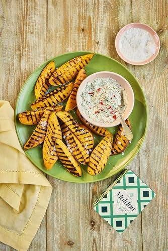 Maldon Maldon - Sea Salt Flakes, Unique Pyramid Shaped Salt Flakes, Perfect for a Wide Range of Dishes, Hand-Harvested for Four Generations, 250g Box