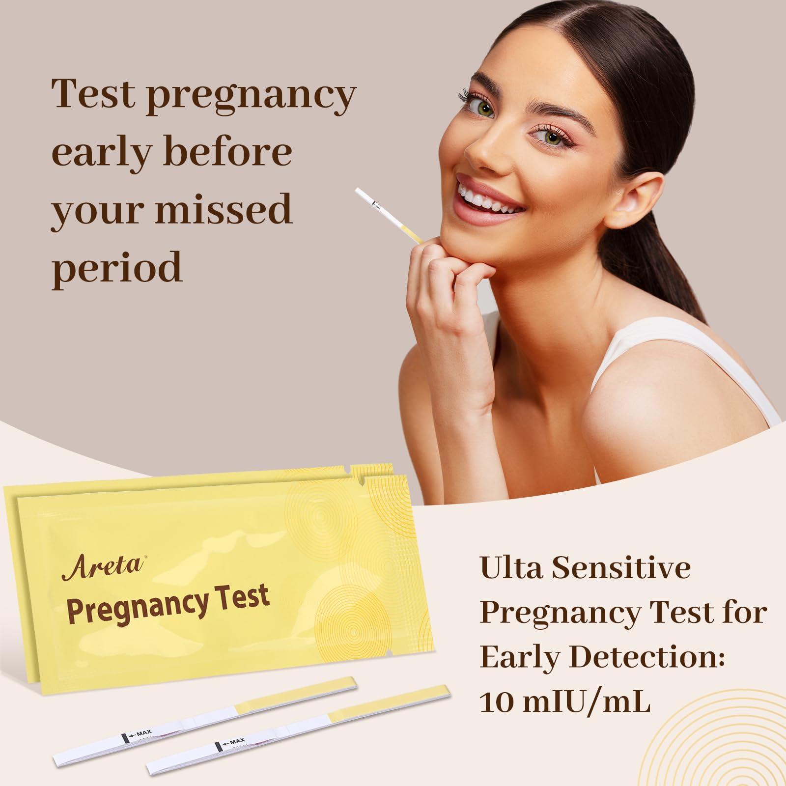 Areta Areta 30 Pregnancy Test Strips: Accurate Kit for Rapid Results | 30 Pack hCG Tests
