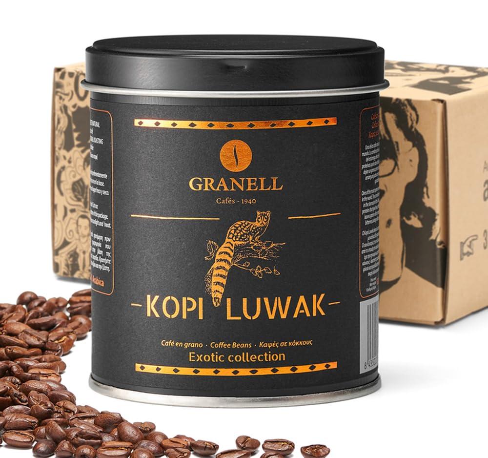 Granell Cafs  1940 Cafs Granell Wild Kopi Luwak Coffee Whole Beans, 100grams (3.5oz)