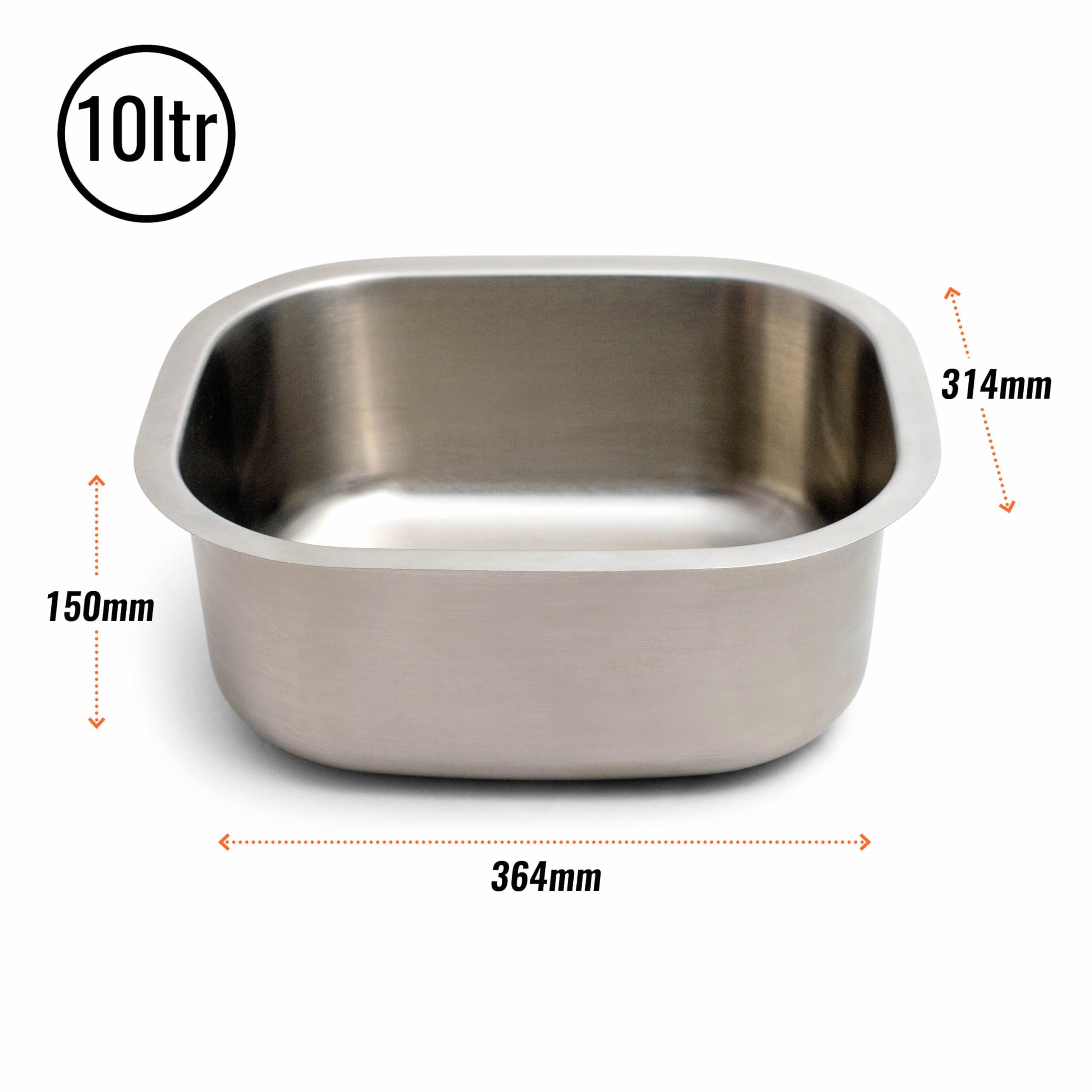 Elephant Box Elephant Box Stainless Steel Washing Up Bowl | Plastic Free 10 Litre Washing Up Bowl