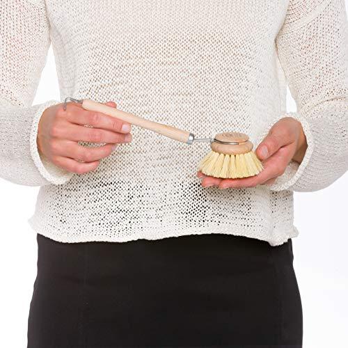 Redecker Bürstenhaus Redecker Large Dish Brush with Hard Bristles, 7.5Inch Long Handle