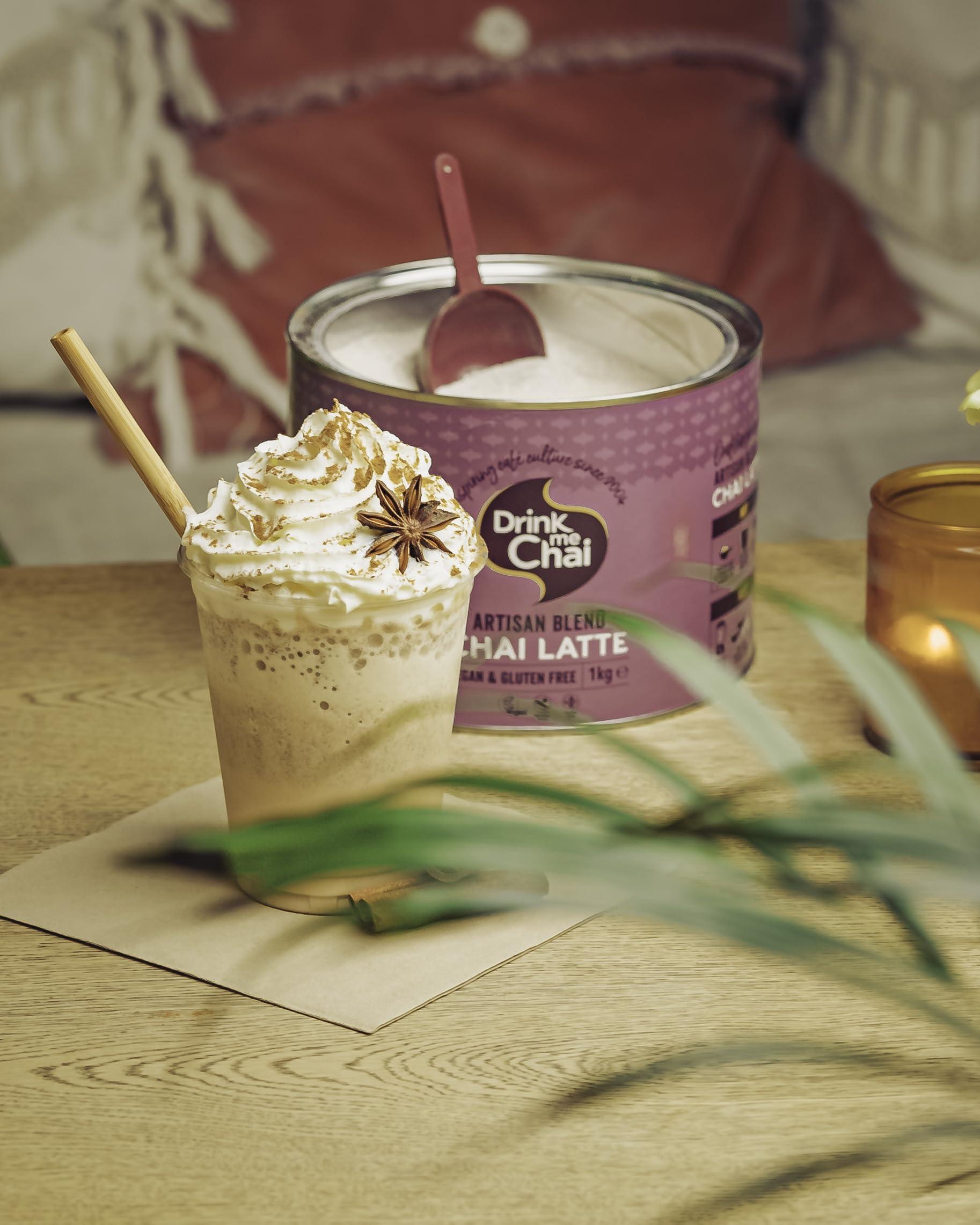 Drink Me Chai Drink me Chai Artisan Blend Chai Latte 1kg (Pack of 1), Just Add Milk, Vegan & Gluten Free Chai Latte Powder (50 Servings Total)