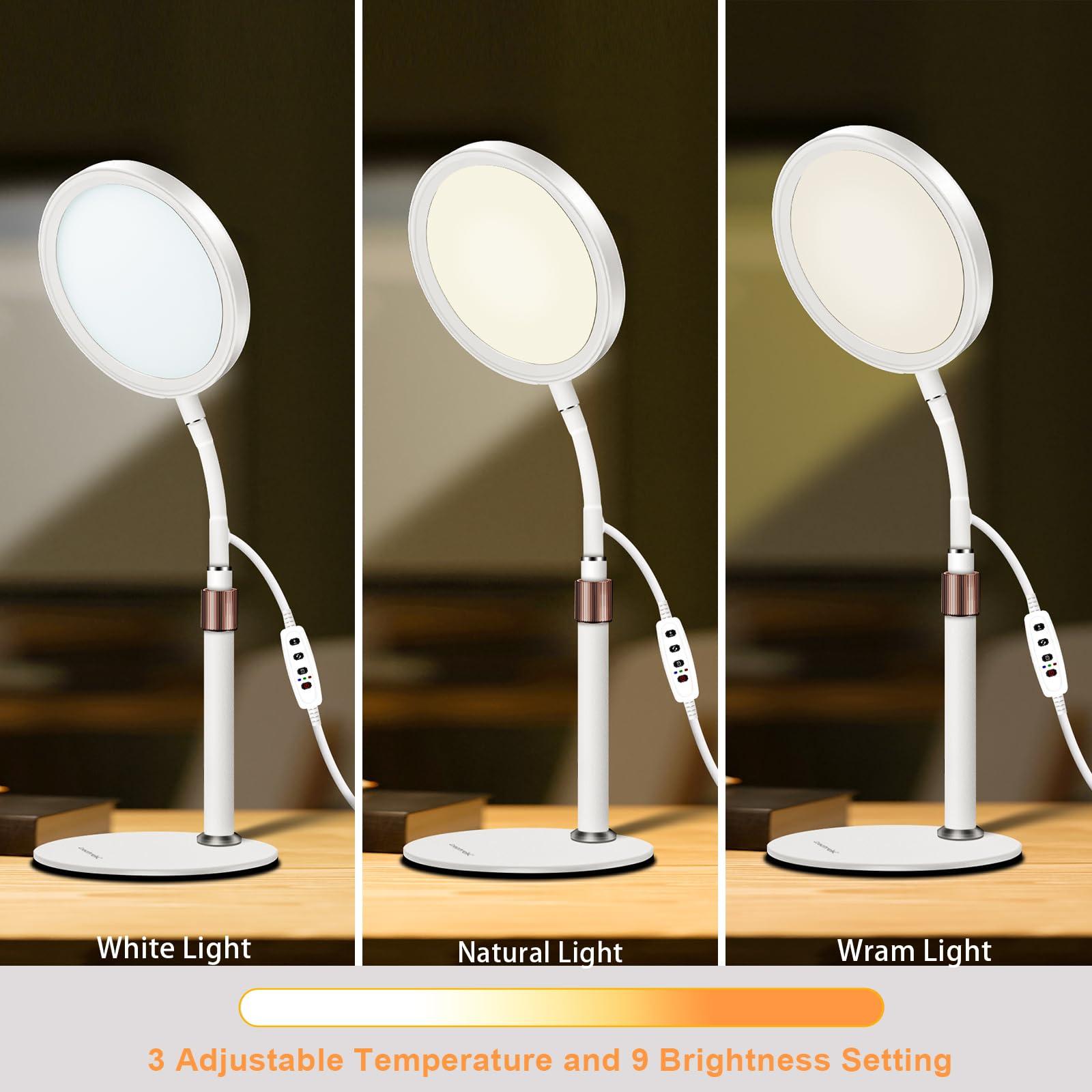 Relhafethy Relhafethy SAD Lamp, UV-Free 10,000 Lux Sad Light Therapy Lamp, 3 Colour Temperature & 9 Brightness & 3 Timer, Daylight Lamp for Home/Office Use