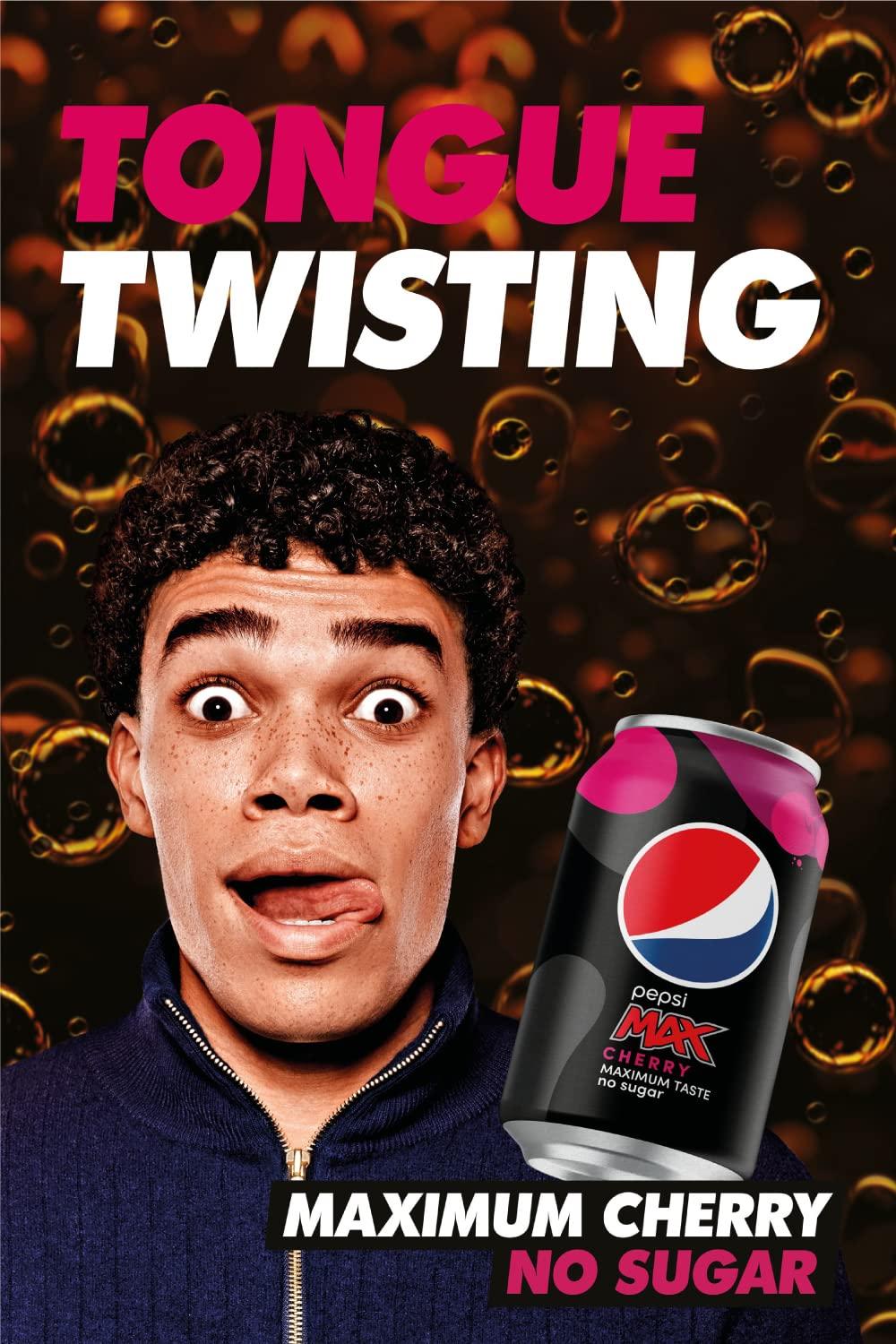 Pepsi Pepsi Max Cherry, Maximum Cherry, No Sugar, 24 x 600 ml Bottles