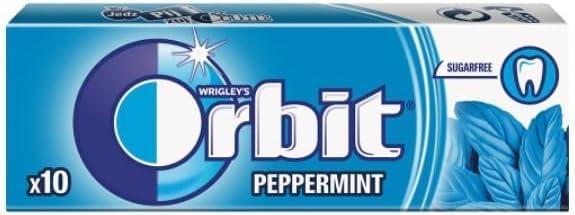 Dnaaz 10-30 Packs of Original WRIGLEY\'S Orbit/Extra Chewing Gum Packs Fresh Stock (Orbit Peppermint, 10 Pack) Helps keep Teeth Clean And Mouth Fresh