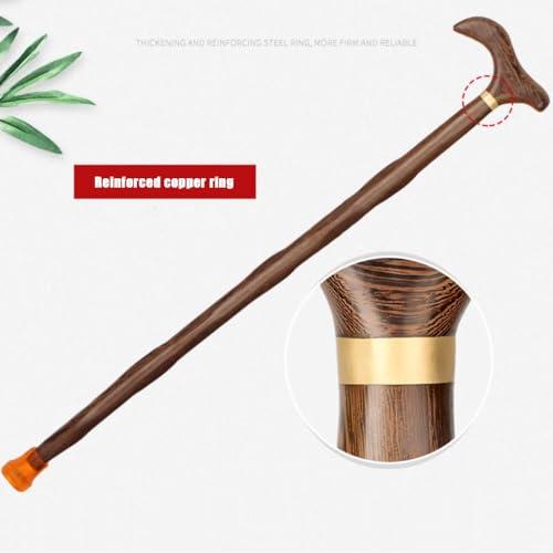 SKINCATE SKINCATE Solid Wood Walking Cane 31 Inch 33 Inch 35 Inch Single Crutch Handmade, Ergonomic Grip W/Wrist Strap Walking Sticks For Seniors, Men & Women(Color:A,Size:80cm)