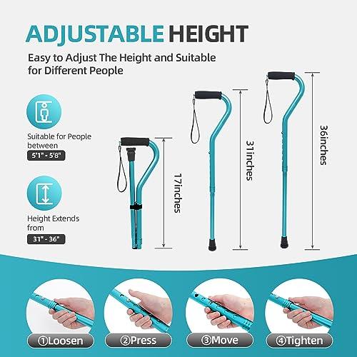 BeneCane BeneCane Walking Cane for Men & Women Adjustable Cane with Offset Soft Cushioned Handle -Portable Lightweight Sturdy Mobility Walker Aid for Elderly, Seniors Collapsible Cane