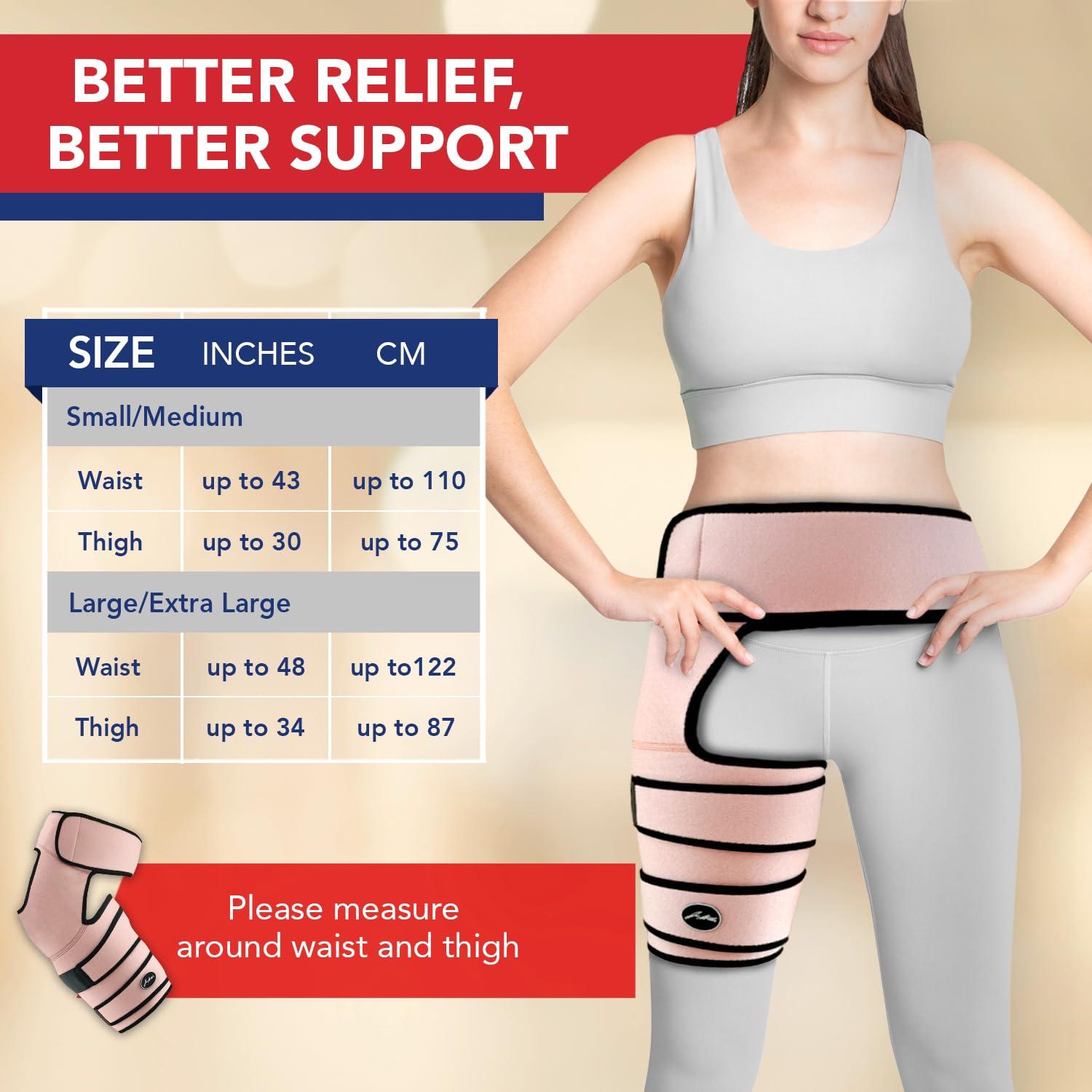 Dr. Arthritis Dr. Arthritis Doctor Developed Strengthening & Stabilizing Hip Brace for Men & Women- Hip Brace for Sciatica Pain Relief - Compression Wrap- Hip Support Brace - With Handbook (L/XL, Pink)