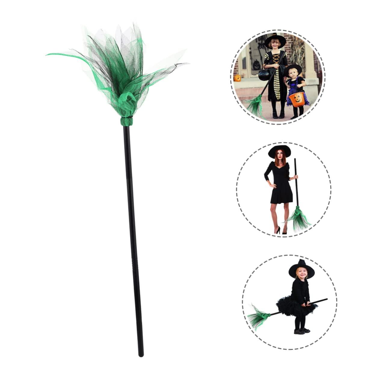 Beavorty Beavorty 2pcs Halloween Broom Halloween Party Props Kids Toys Mesh Broom Witch Broom Kids Witches Brooms Wicked Witch Costume Accessories Broom Stick Outfits Plastic Make up Child Supplies