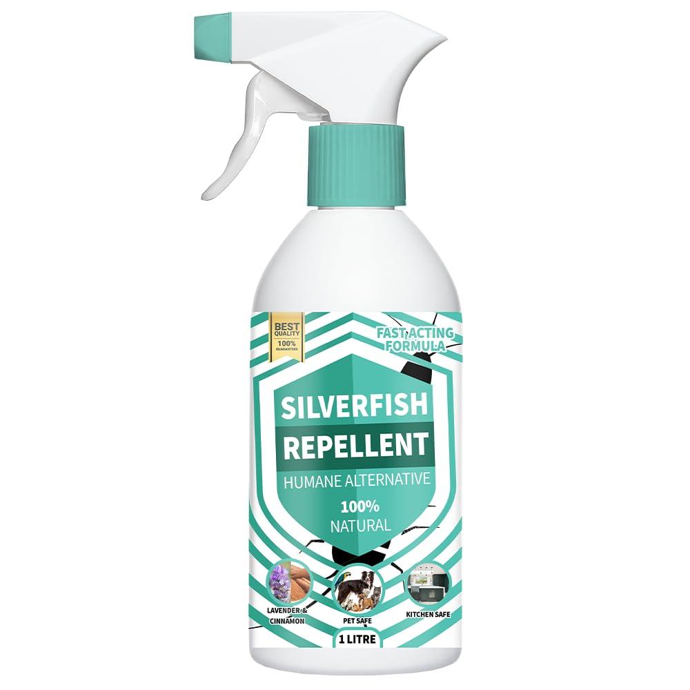 UK GROW Silverfish Repellent Spray - 100% Natural Essential Oils Formula | Non-Toxic Silverfish Killer & Preventative Solution | Works with Silverfish Traps (500ml)
