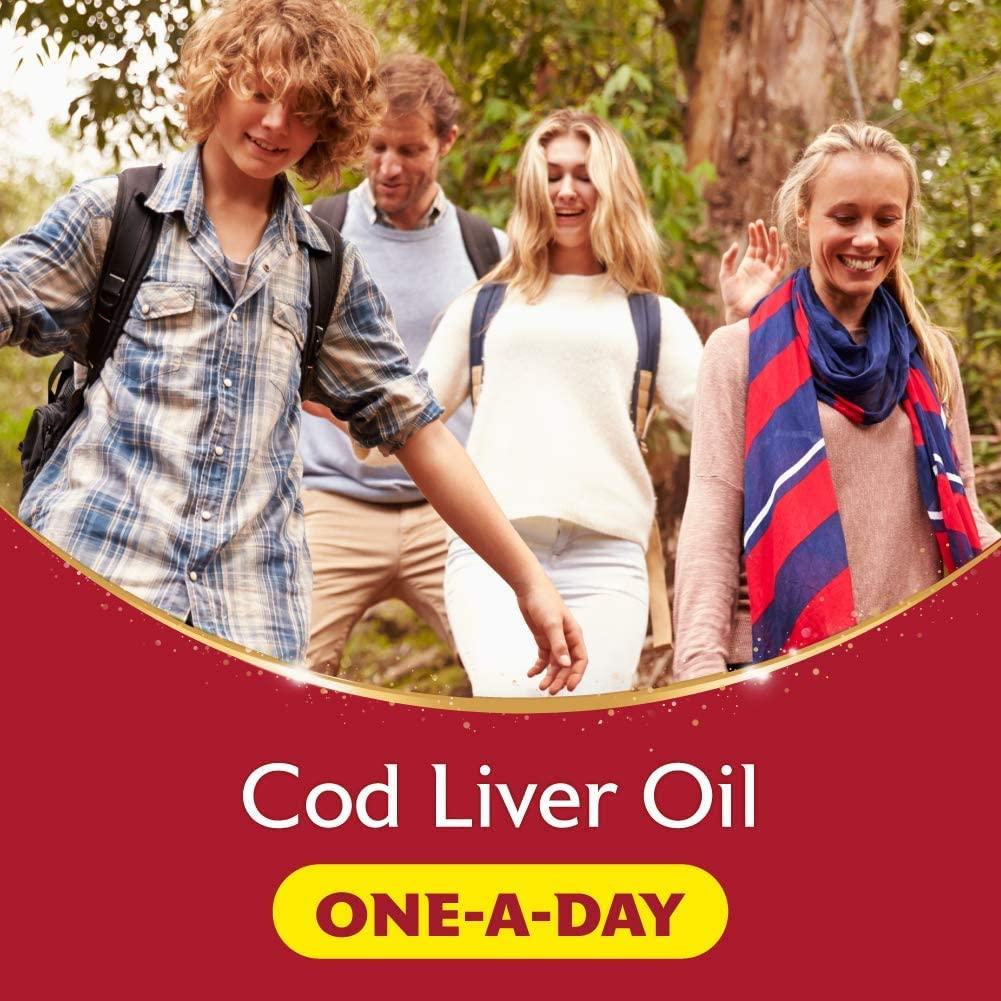 Seven Seas Seven Seas Cod Liver Oil Tablets with Omega-3, Fish Oil, One A Day, 4 Months Supply (120 Capsules), EPA & DHA, with High Strength Vitamin D & A (Pack of 2)