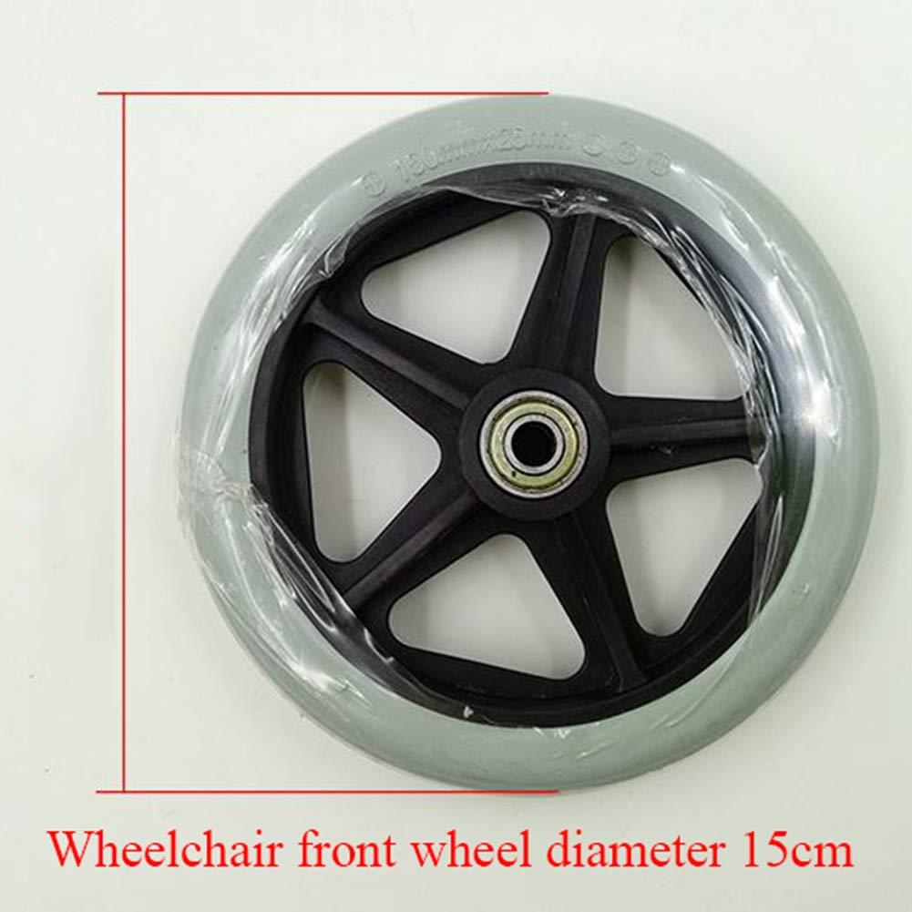 AiQima AiQima Wheelchair Wheels 6Iners Solid Rubber Tyre Anti-Skid Wheelchair Fronter,2 Pack