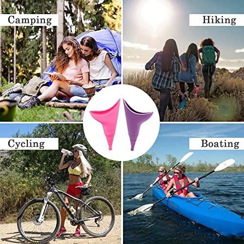 BAtlam BAtlam 2 Pcs Female Urination Device, Women Urine Funnel Urinator, Women\'s Stand Up Urinal Portable for Travel, Camping, Hiking, Outdoor Activities.(Pink+Purple)