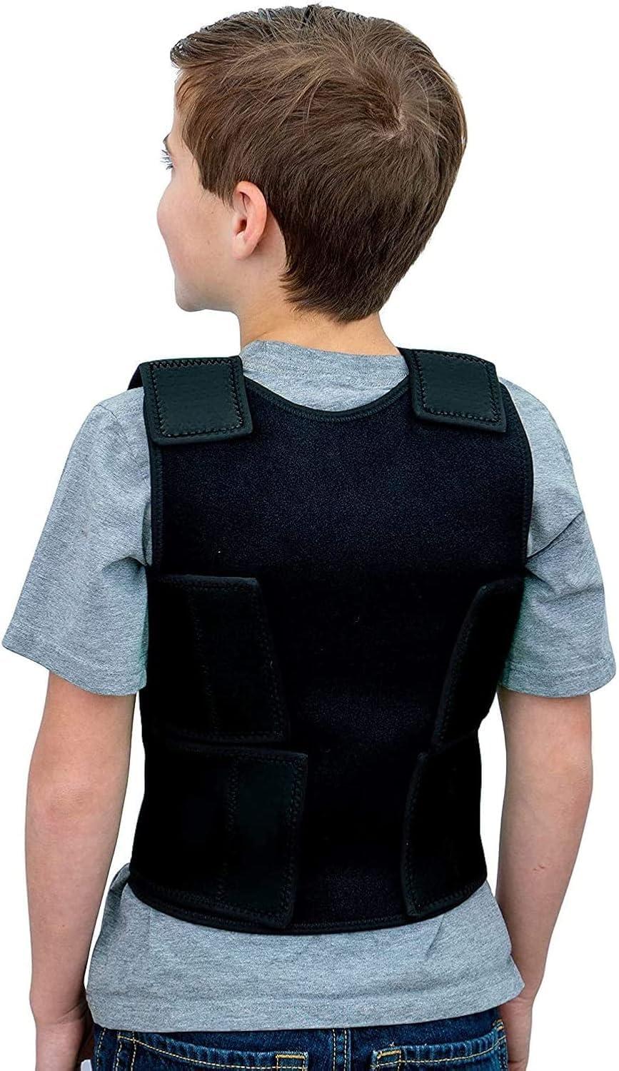 TOPARCHERY Sensory Compression Vest, Deep Pressure Vest Comfort for Autism, Hyperactivity, Mood Processing Disorders, Breathable, Form-Fitting, for Kids Youth Children black (SMALL)