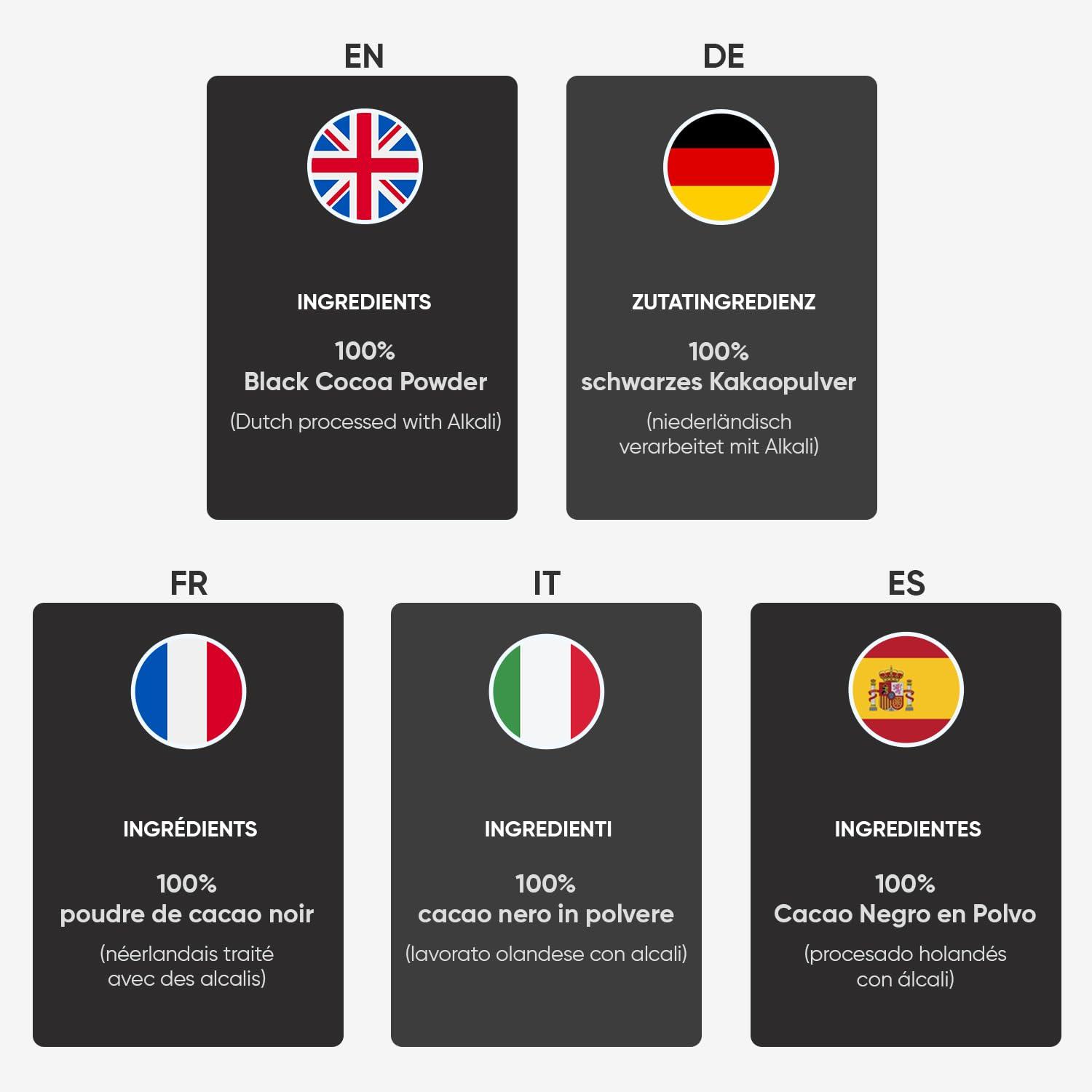 Super Cal Black Cocoa Powder for Baking - 1kg Pouch | Intense Deep Black Dutch Processed Unsweetened Cocoa Powder | pH 8.8 (Zero Bitterness) with 10-12% Fat | Super Cal