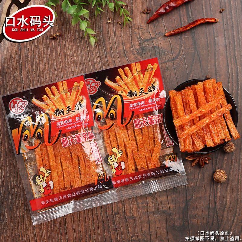 wasailuo Leisure spicy strips Latiao, Traditional glutenNostalgia Spicy Strips, super spicy spicy stick, Chinese snack, delicious Instant classic hot&spicy flavor snack, Vegan,Sweet and spicy snacks (10bag)