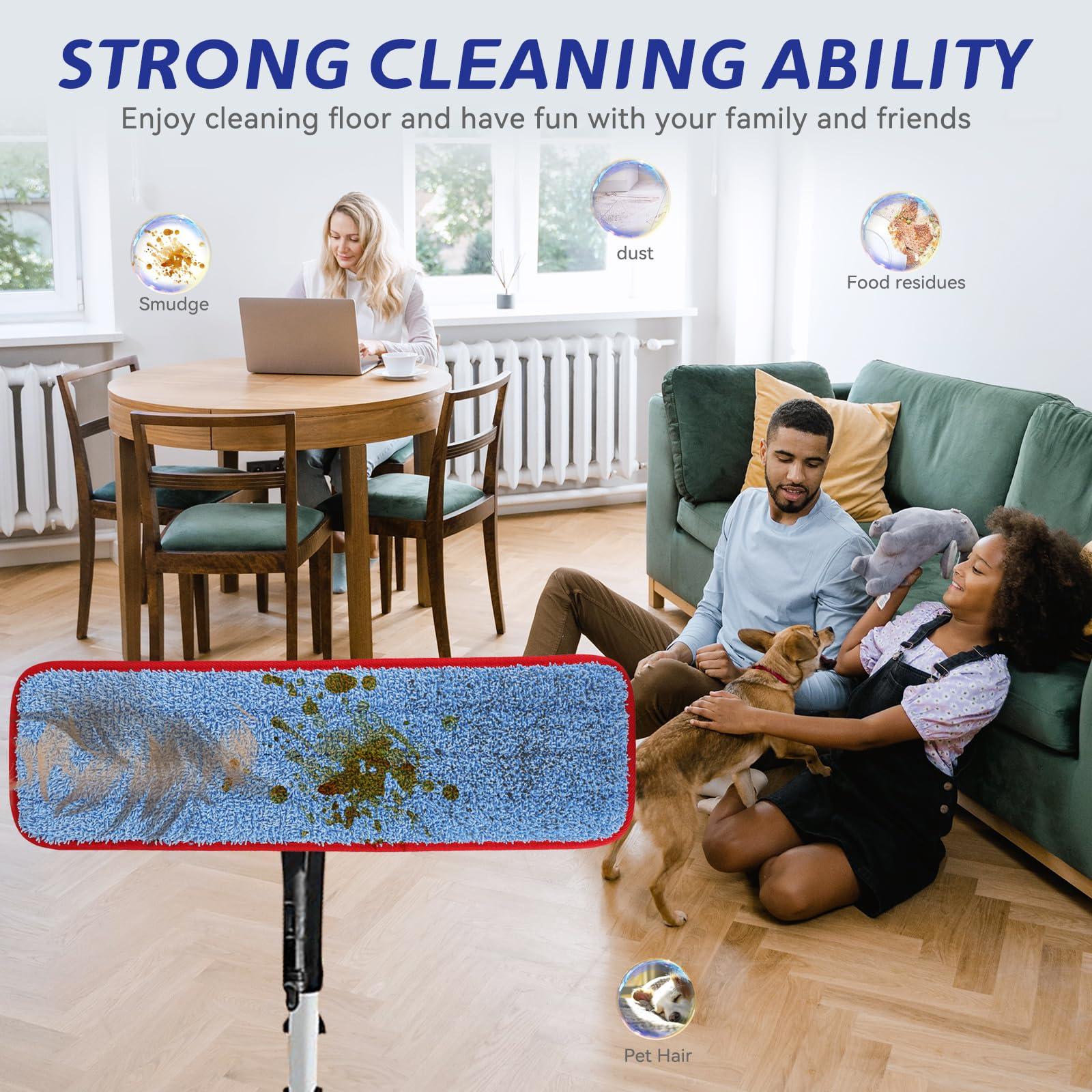 BeiLan Replacement Microfiber Pad for Rubbermaid Commercial 18.5 Inch Mop Head - 6 Pack Wet & Dry Commercial Cleaning Refills Reusable Mops Refills Fit for Any Microfiber Flat Mop System 18.5"