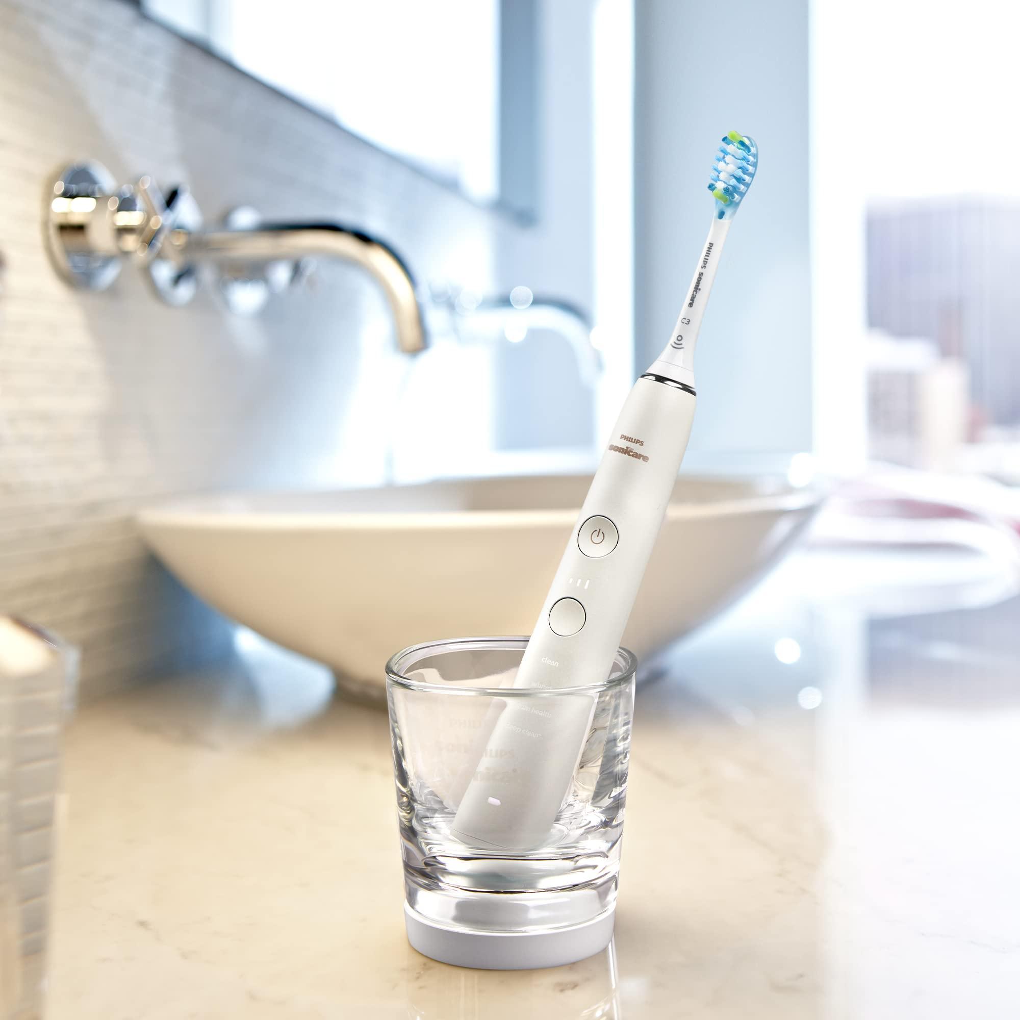 PHILIPS Philips Sonicare DiamondClean Series 9000 Electric Toothbrush - Sonic Brush, Cleaner Teeth and Gums, 1 X C3 Premium Plaque Control Brush Head (Model HX9911/63), White