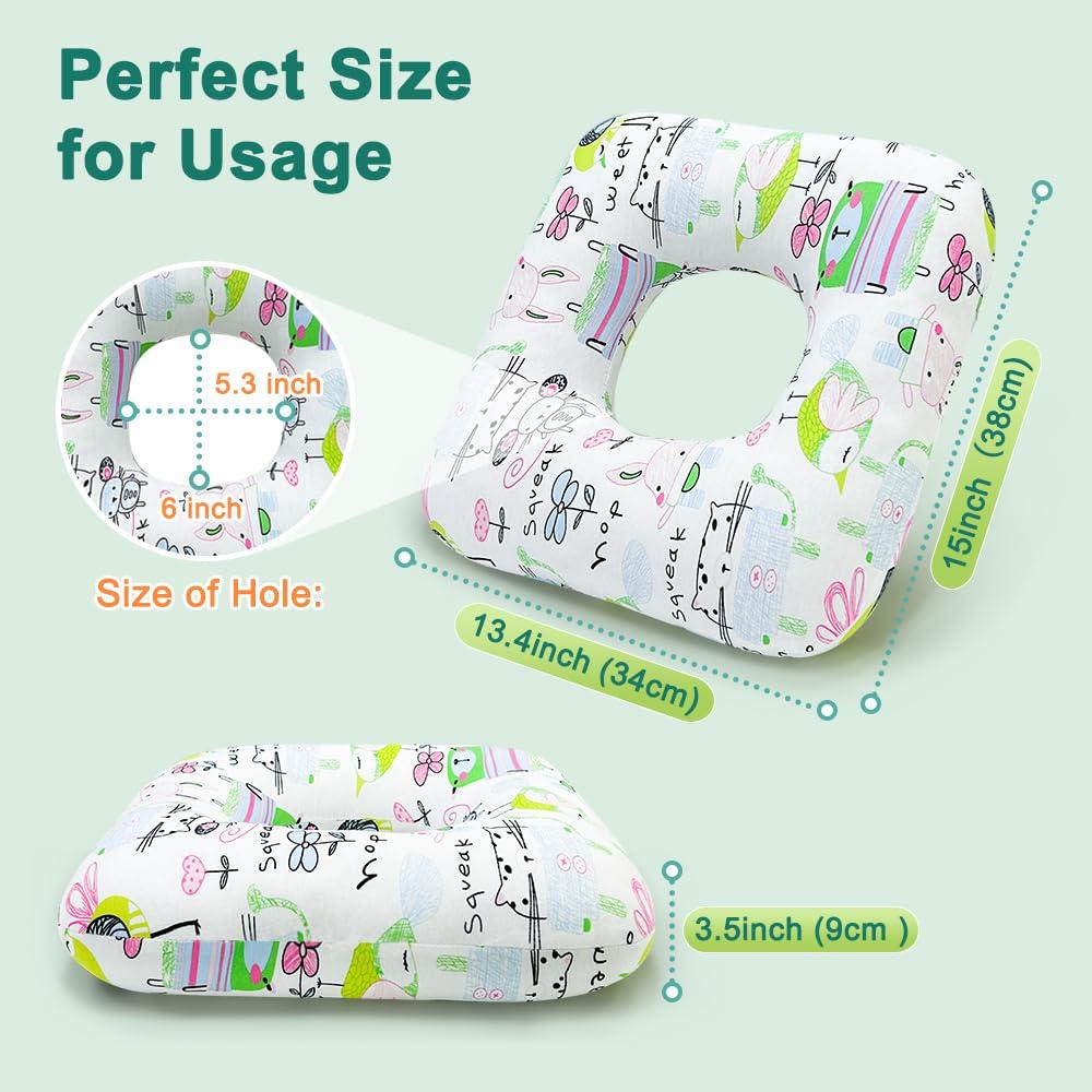 Mybow Mybow Donut Pillow for Bed Sores Postpartum Pregnancy Doughnut Pillow Sitting Donut Hemorrhoid Tailbone Back Pain Butt Ear Head Fistula Orthopedic Surgical Medical Seat Cushion for Women Men (White)