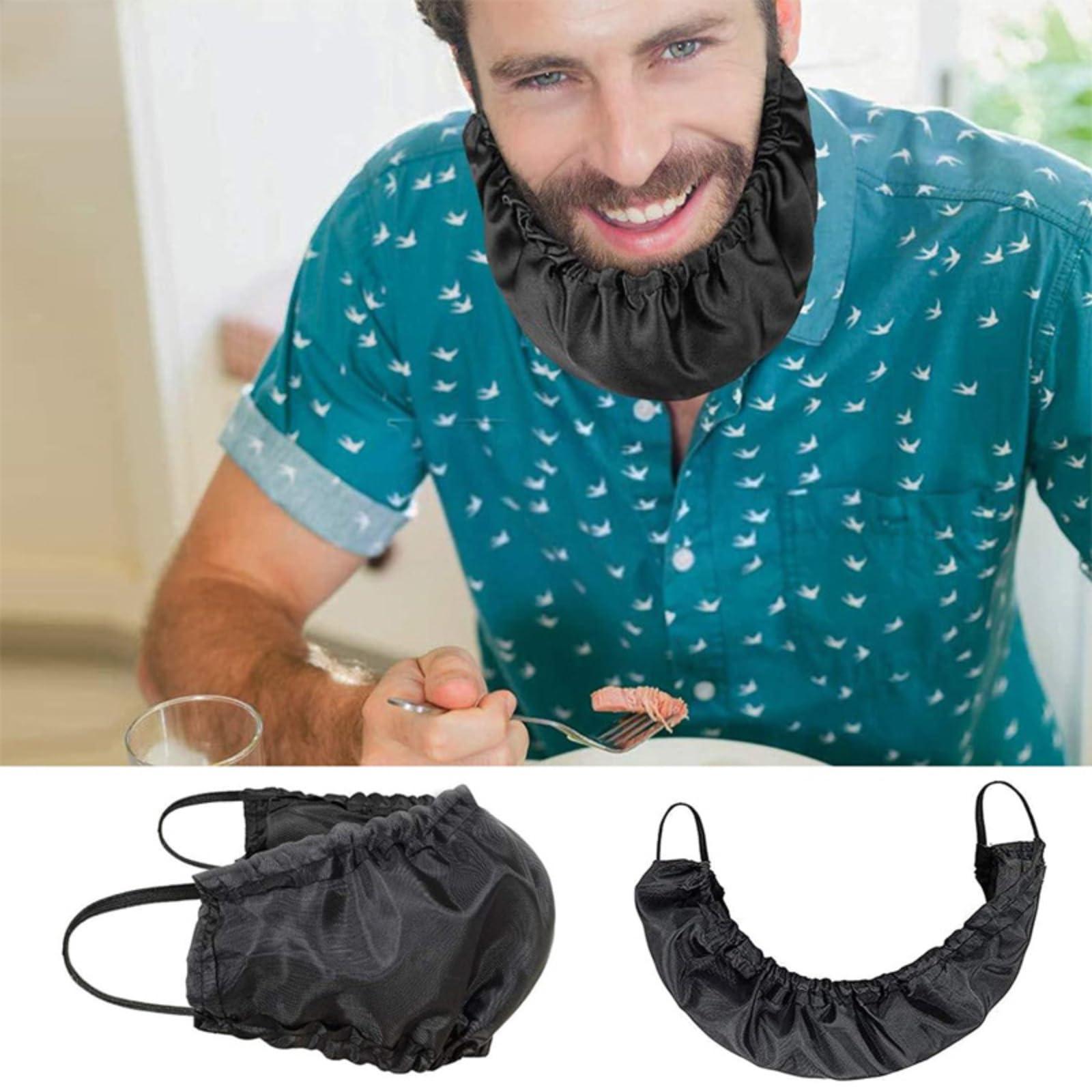 SkyFace Black Beard Bandana, 20 Pcs Beard Bonnet Beard Night Cap, Silk Reusable Beard Bib for Men Eating Sleeping Essential Oil and Moisture Retention and Healthy Hair Growth, Helps to Prevent Itching