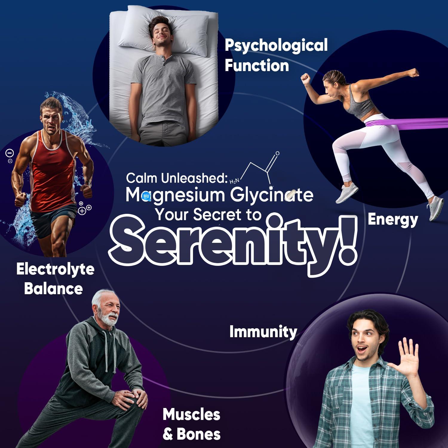 WeightWorld Magnesium Glycinate with Vitamin B6-1420mg Pure Magnesium Bisglycinate Powder Capsules - 180 Magnesium Bisglycinate Capsules - 3 Months Supply - High-Strength Magnesium Supplements