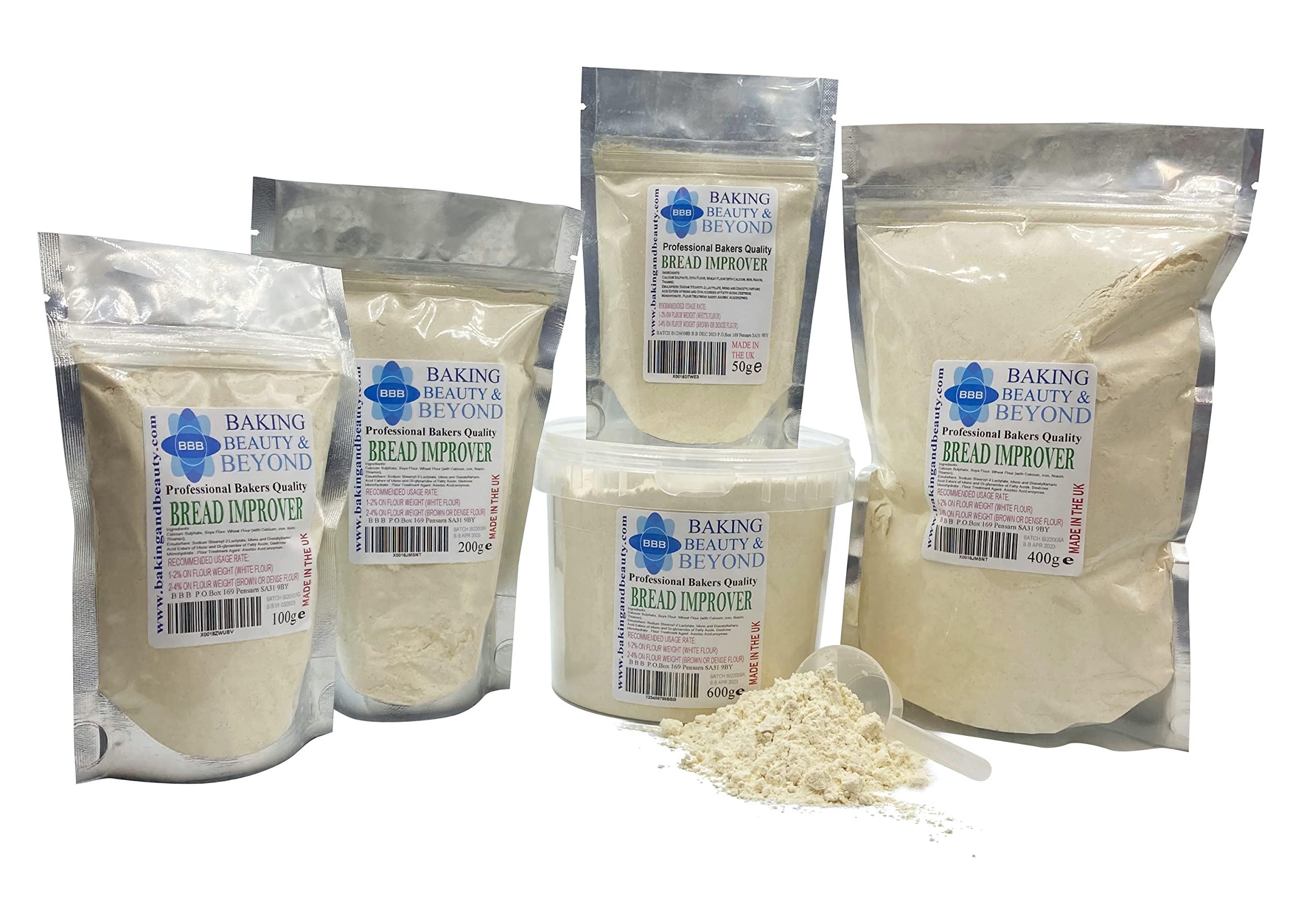 BBB BAKING BEAUTY & BEYOND Baking Beauty and Beyond Professional Mix Improver Powder for Bread - Dough Enhancer for Bread, Grain Dough Conditioner Strengthens Starch and Improves Texture of All Flours, 200g