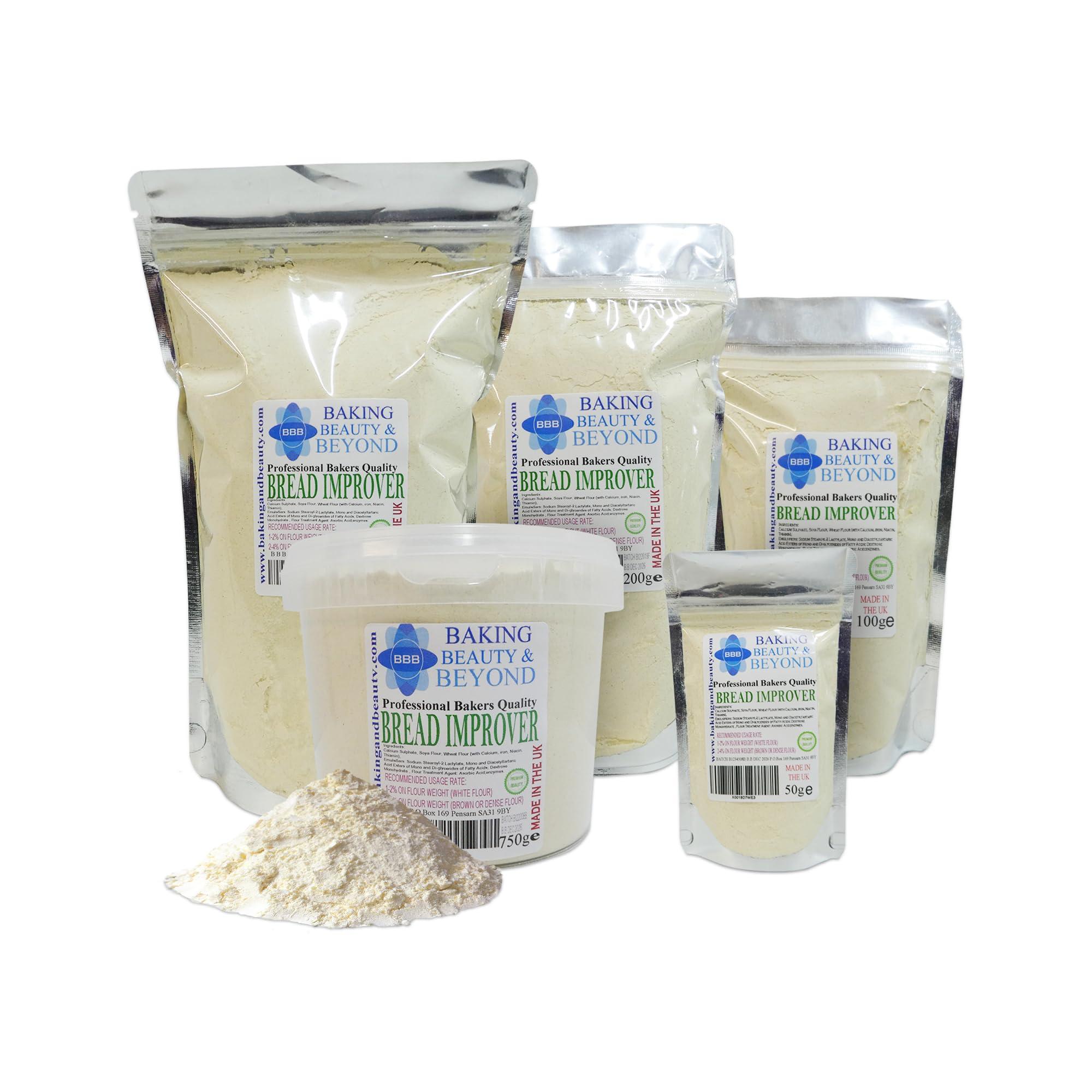 BBB BAKING BEAUTY & BEYOND Baking Beauty and Beyond Professional Mix Improver Powder for Bread - Dough Enhancer for Bread, Grain Dough Conditioner Strengthens Starch and Improves Texture of All Flours, 200g