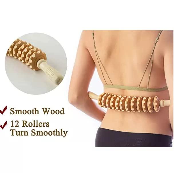 HOMION Massage Roller Tool Accessories Anti Cellulite Massager Maderotherapy Wooden 43.5cm