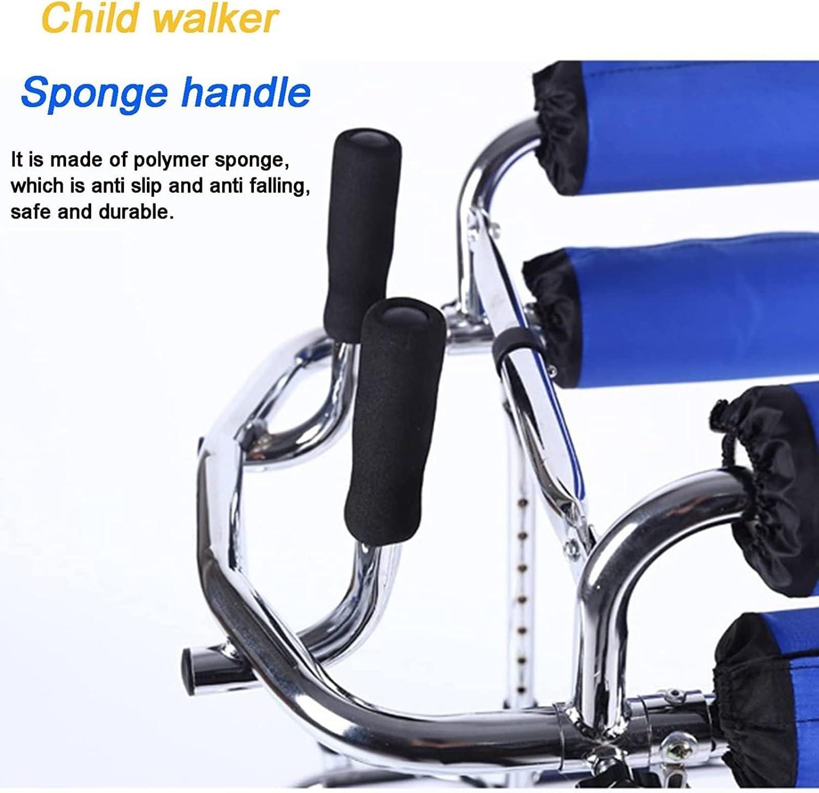 CEEBUS Walker for Disabled Children with Cerebral Palsy, Height-Adjustable Kids Upright Walker with Stainless Steel Frame, 6 Wheels Mobile Rollator,Walkers/Standing Walking Aid