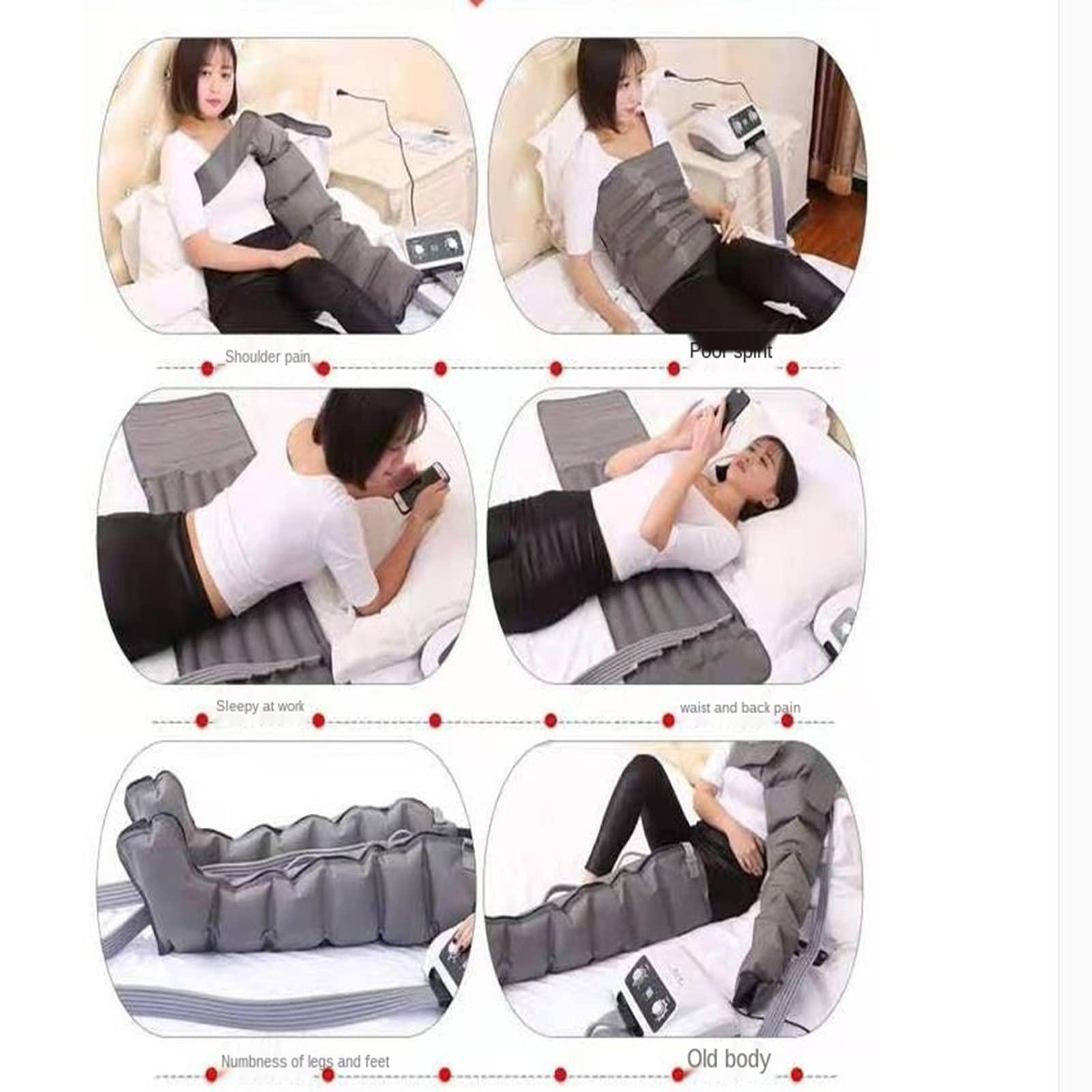 Generic Leg,Waist,Arm Air Compression Massager Recovery Boots Helps for Reduce Swelling,Muscle Relaxation Full Body Pressotherapy Healthcare Rehabilitation Physiotherapy,6 Cavity,Breathable