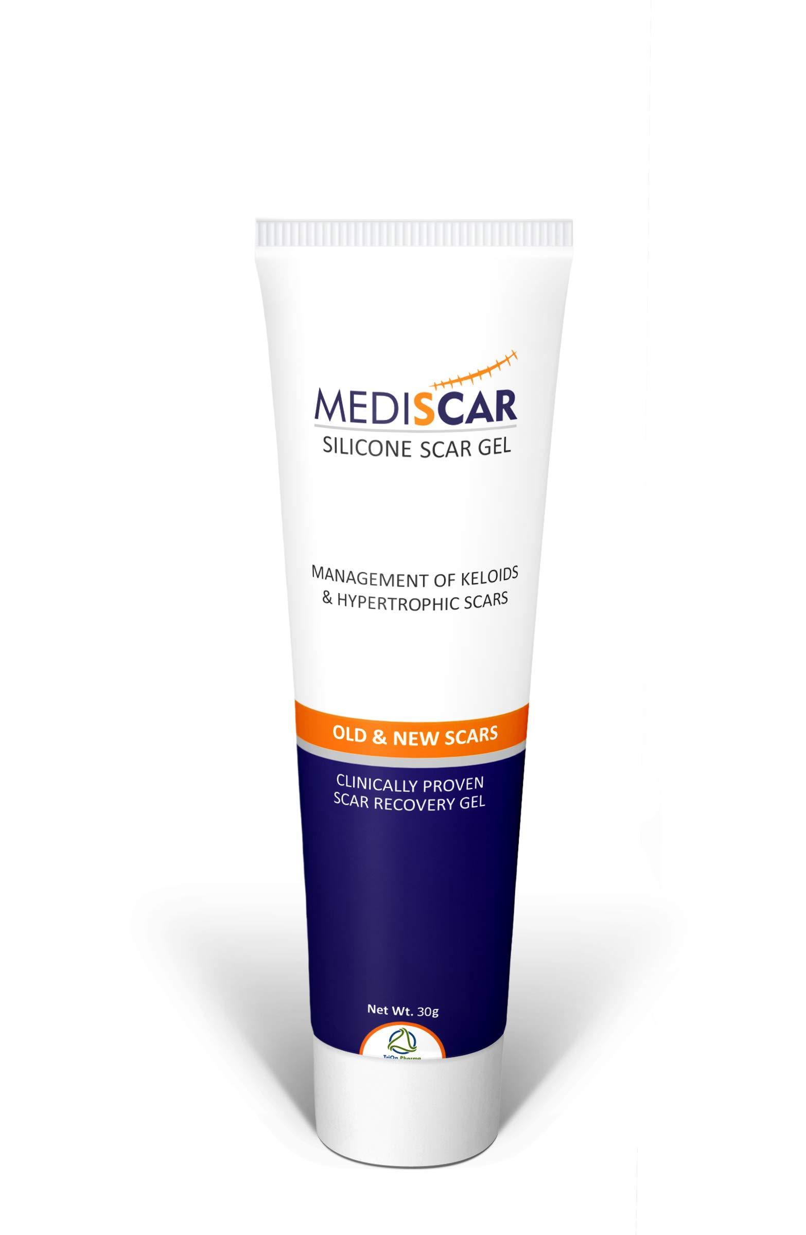 MEDISCAR MediScar Silicone Scar Gel 30g  Keloid Scar Treatment  Hypertrophic Scar Removal Gel- Scar Removal for Face, Body, Stretch Marks, C-Sections, Surgical Marks, Acne  Old and New Scars