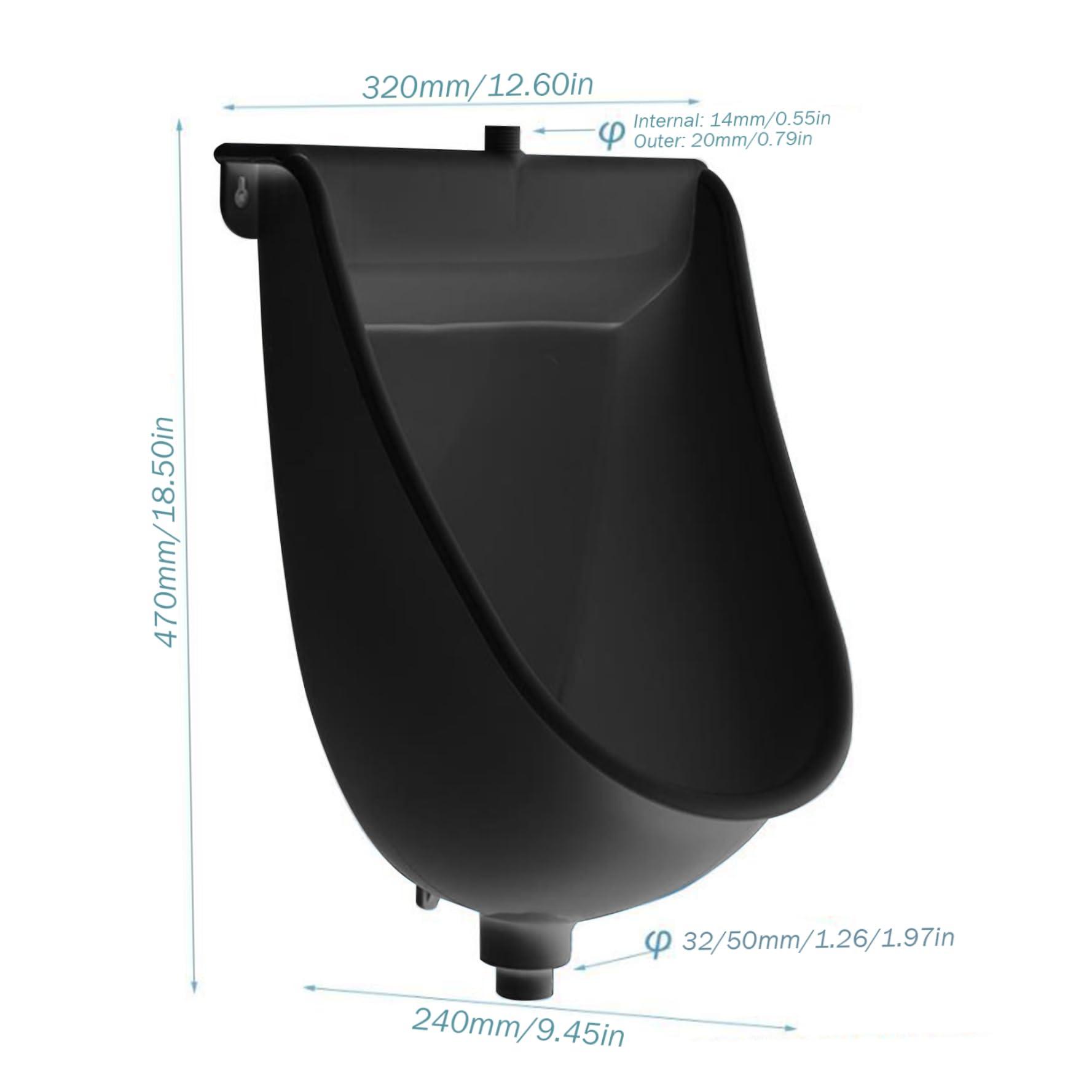 XJKLBYQ XJKLBYQ Waterless Urinal with Hose,UV Resistant Outside Urinal,PP Plastic Urinal,Garage Urinal,Anti-clogging Wall Mount Outdoor Toilet for Backyard Garage