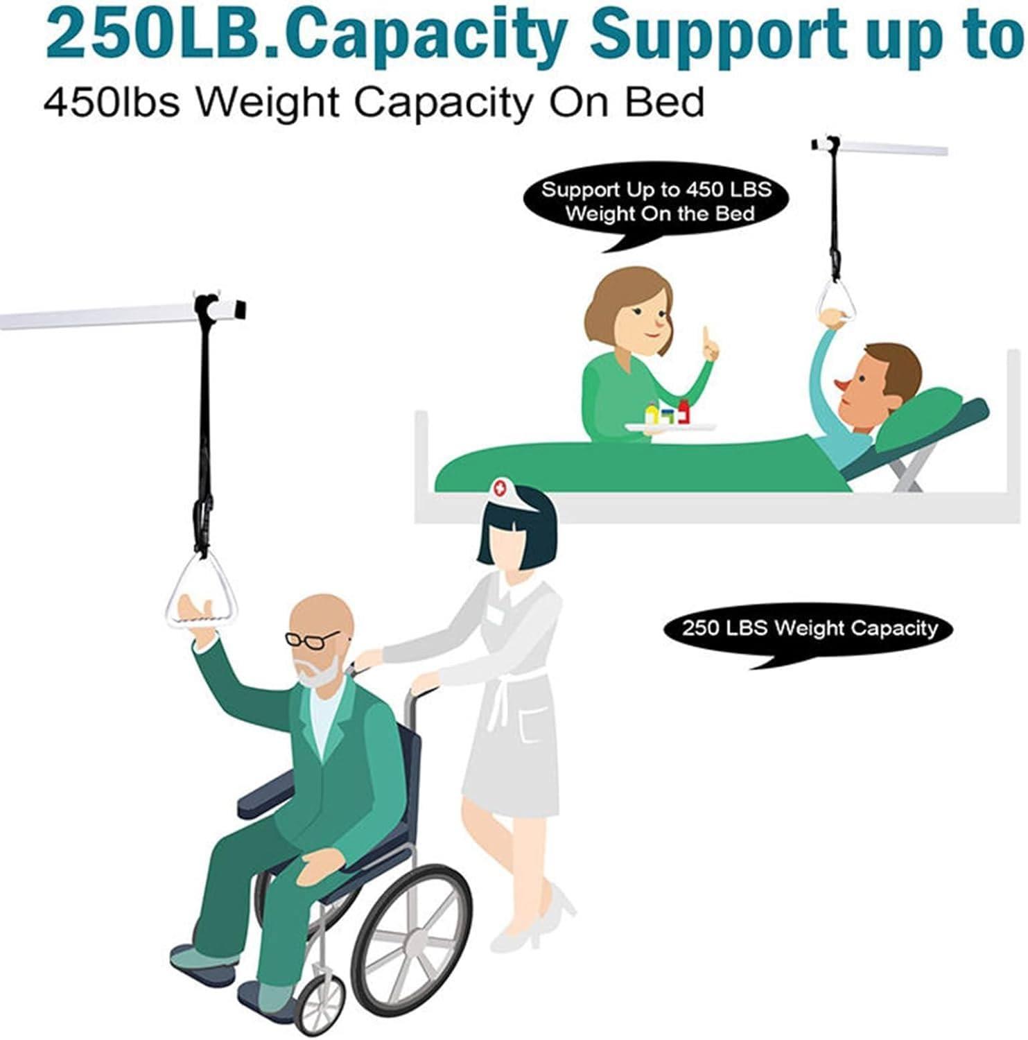 FreshCart Basics Bed Mobility Trapeze Bar for Elderly and Disabled Patients - Floor Stand Triangle Pull Up Bar for Hospital Beds - Adaptive Tool for Assisting Those with Mobility Issues in Bed